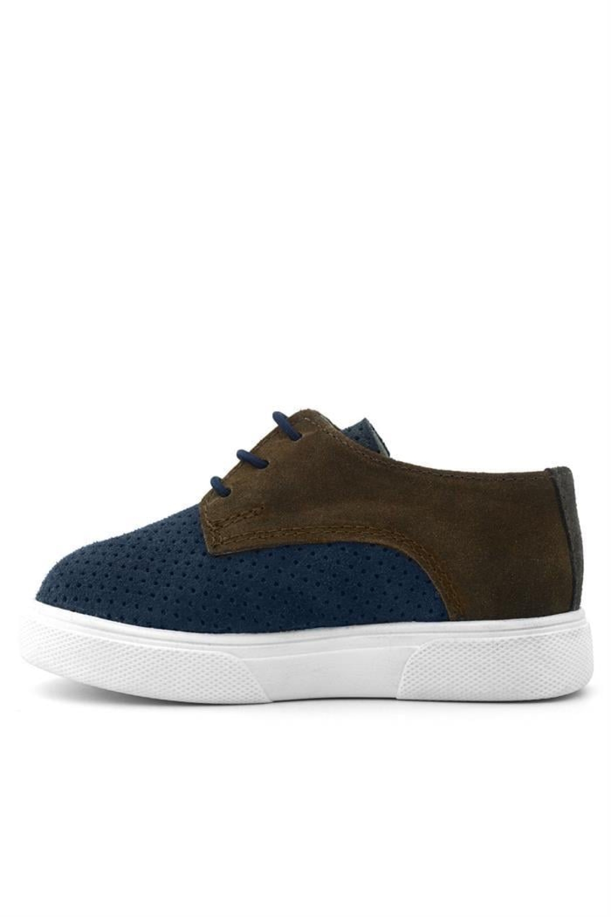 Hakiki Deri Lacivert Kahve Lastikli Erkek Çocuk Günlük Ayakkabı - Görsel 6