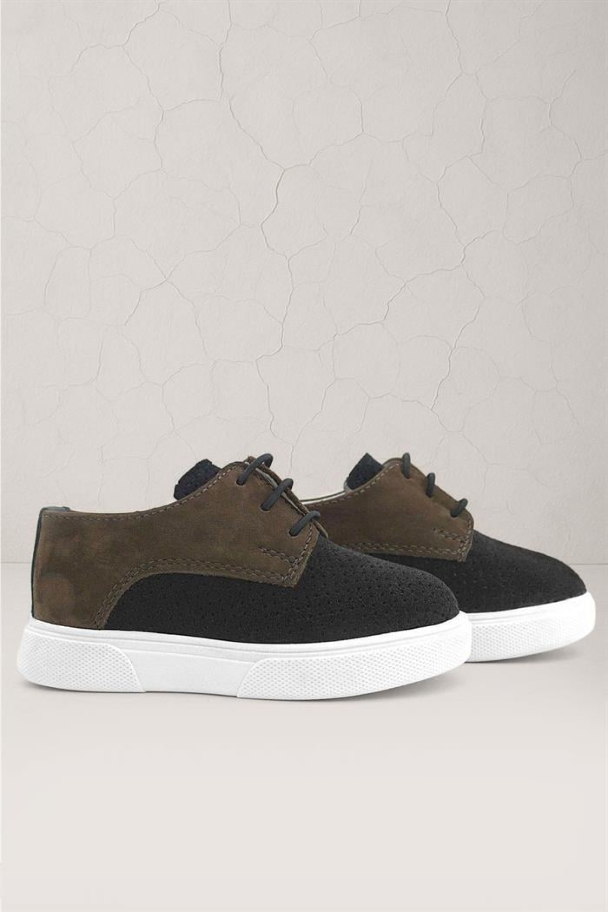 Hakiki Deri Siyah Kahve Lastikli Erkek Çocuk Günlük Ayakkabı - Görsel 2