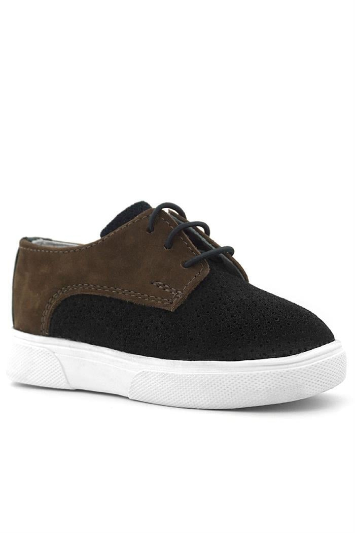 Hakiki Deri Siyah Kahve Lastikli Erkek Çocuk Günlük Ayakkabı - Görsel 3