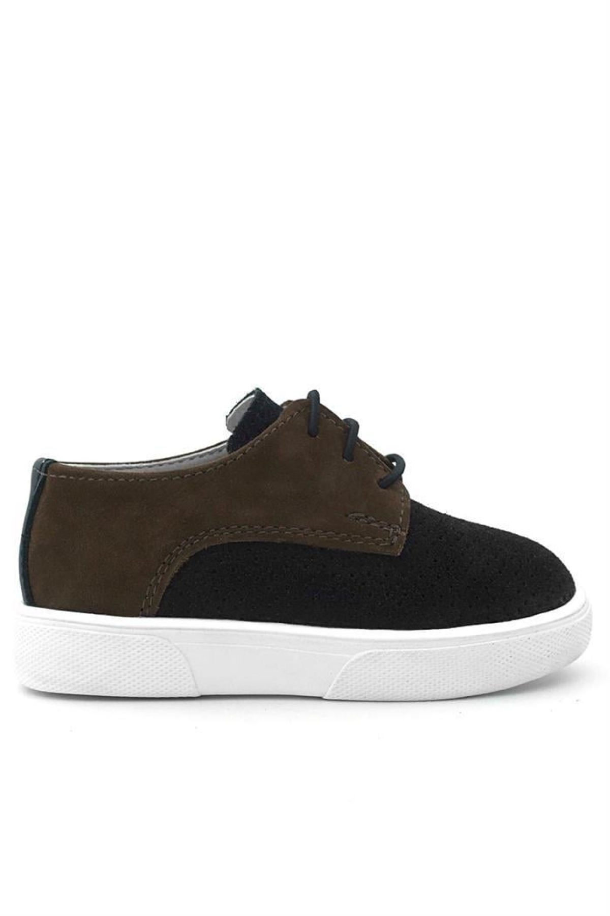 Hakiki Deri Siyah Kahve Lastikli Erkek Çocuk Günlük Ayakkabı - Görsel 4