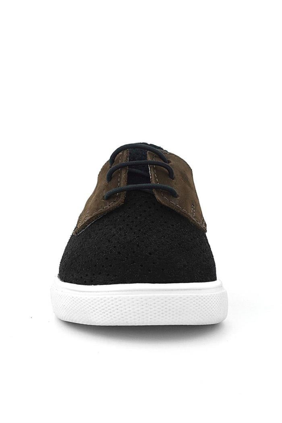 Hakiki Deri Siyah Kahve Lastikli Erkek Çocuk Günlük Ayakkabı - Görsel 5