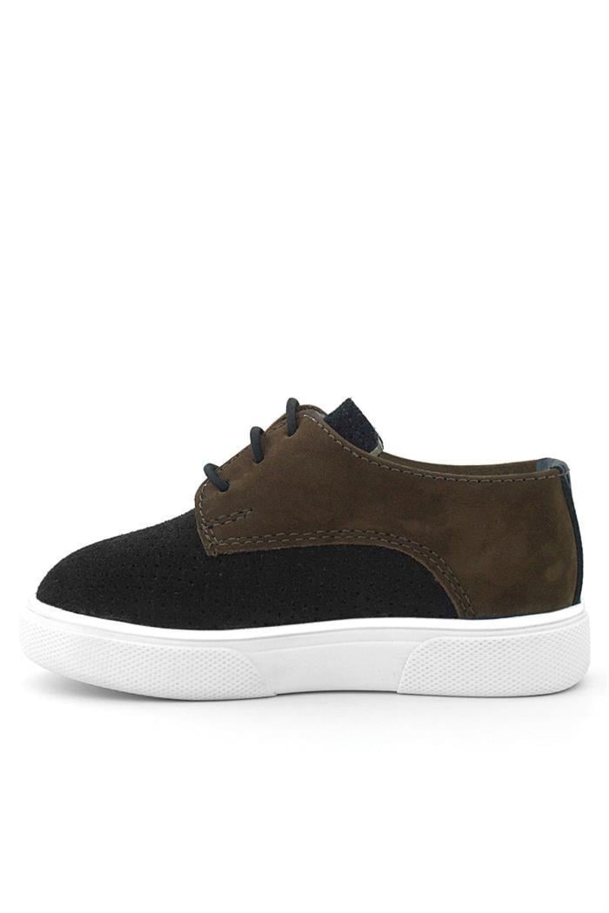 Hakiki Deri Siyah Kahve Lastikli Erkek Çocuk Günlük Ayakkabı - Görsel 6