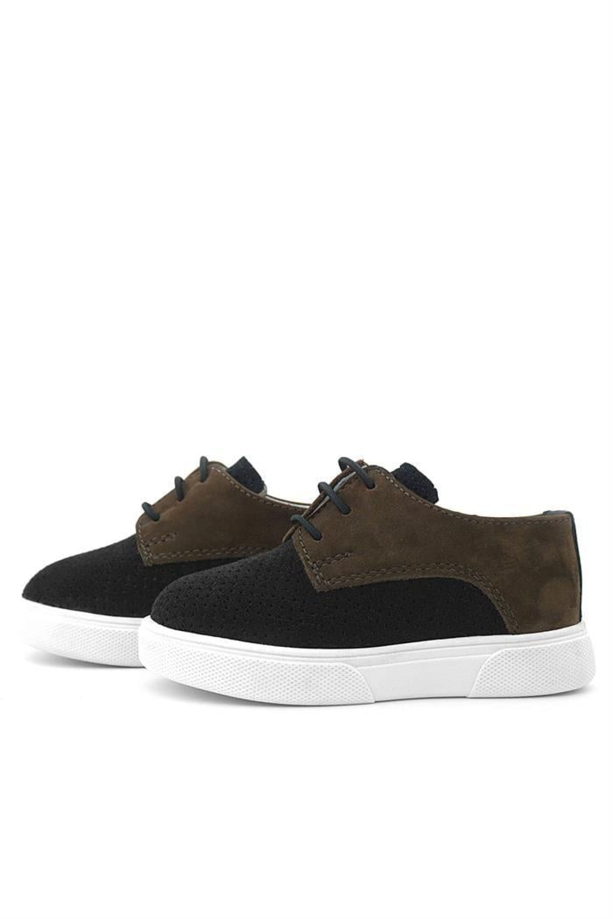 Hakiki Deri Siyah Kahve Lastikli Erkek Çocuk Günlük Ayakkabı - Görsel 7