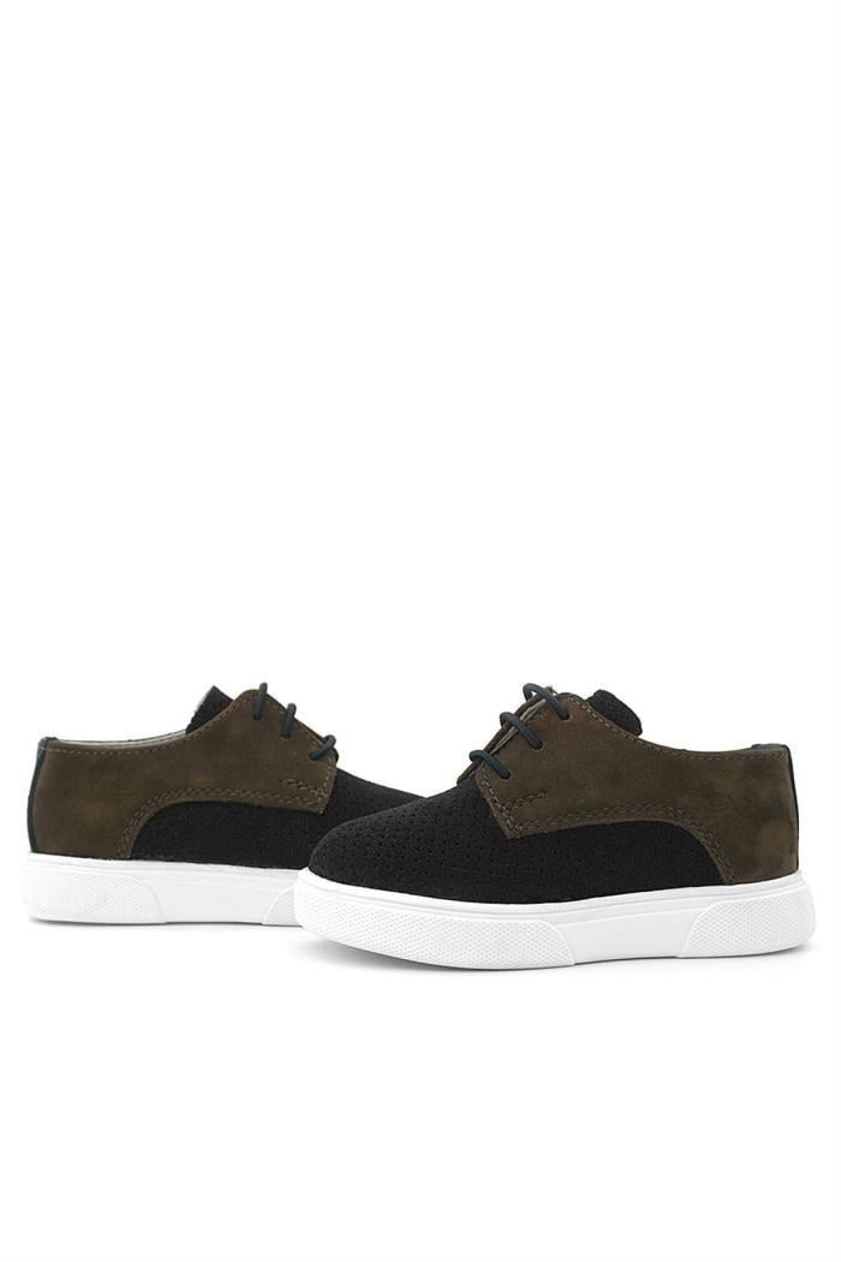 Hakiki Deri Siyah Kahve Lastikli Erkek Çocuk Günlük Ayakkabı - Görsel 9