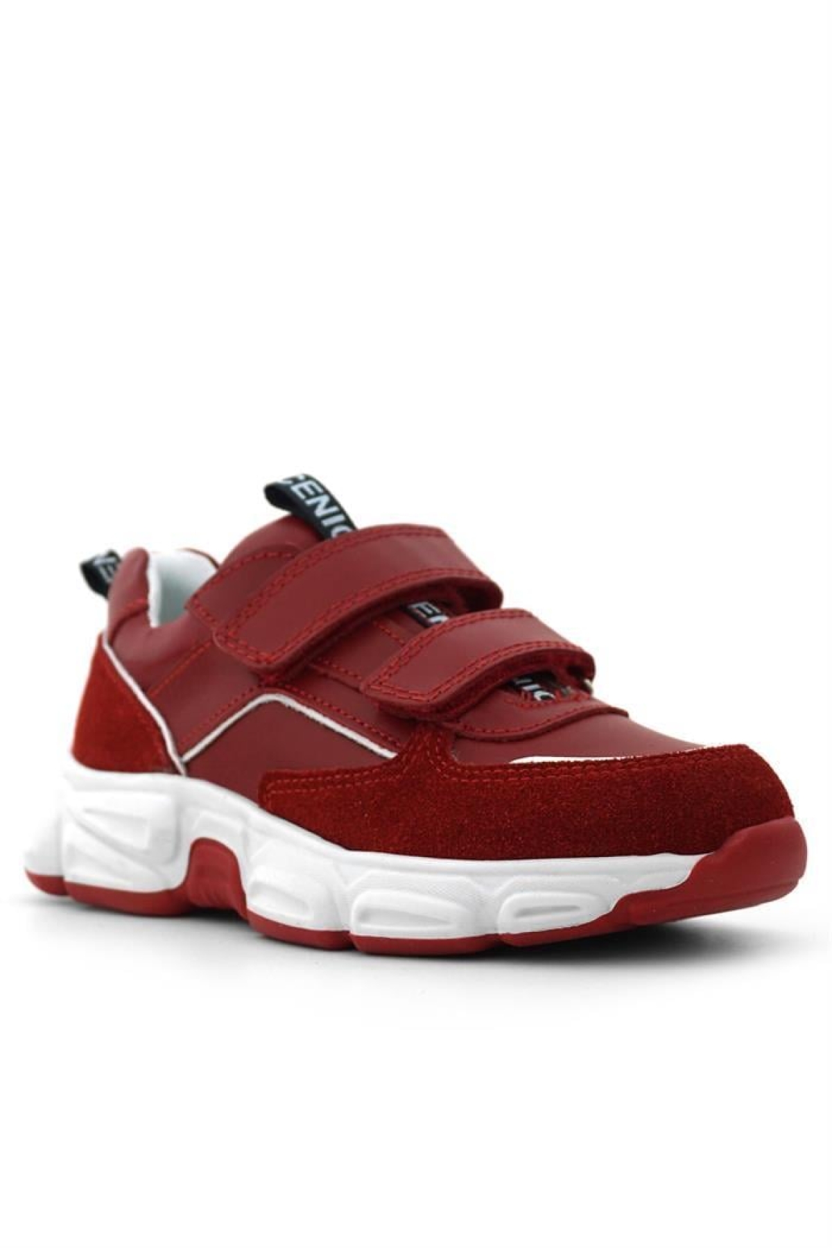 Hakiki Deri Kırmızı Çift Cırtlı Kız Çocuk Spor Ayakkabı - Görsel 2