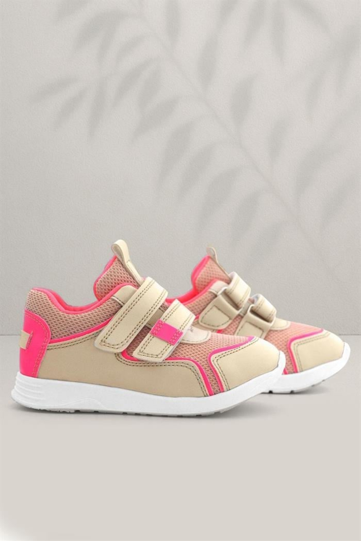 Bej Pembe Cırt Cırtlı Kız Çocuk Spor Ayakkabı - Görsel 2