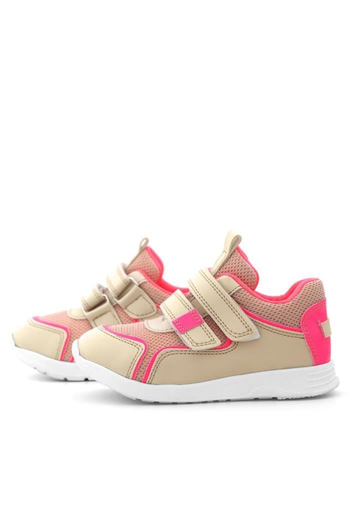 Bej Pembe Cırt Cırtlı Kız Çocuk Spor Ayakkabı - Görsel 7