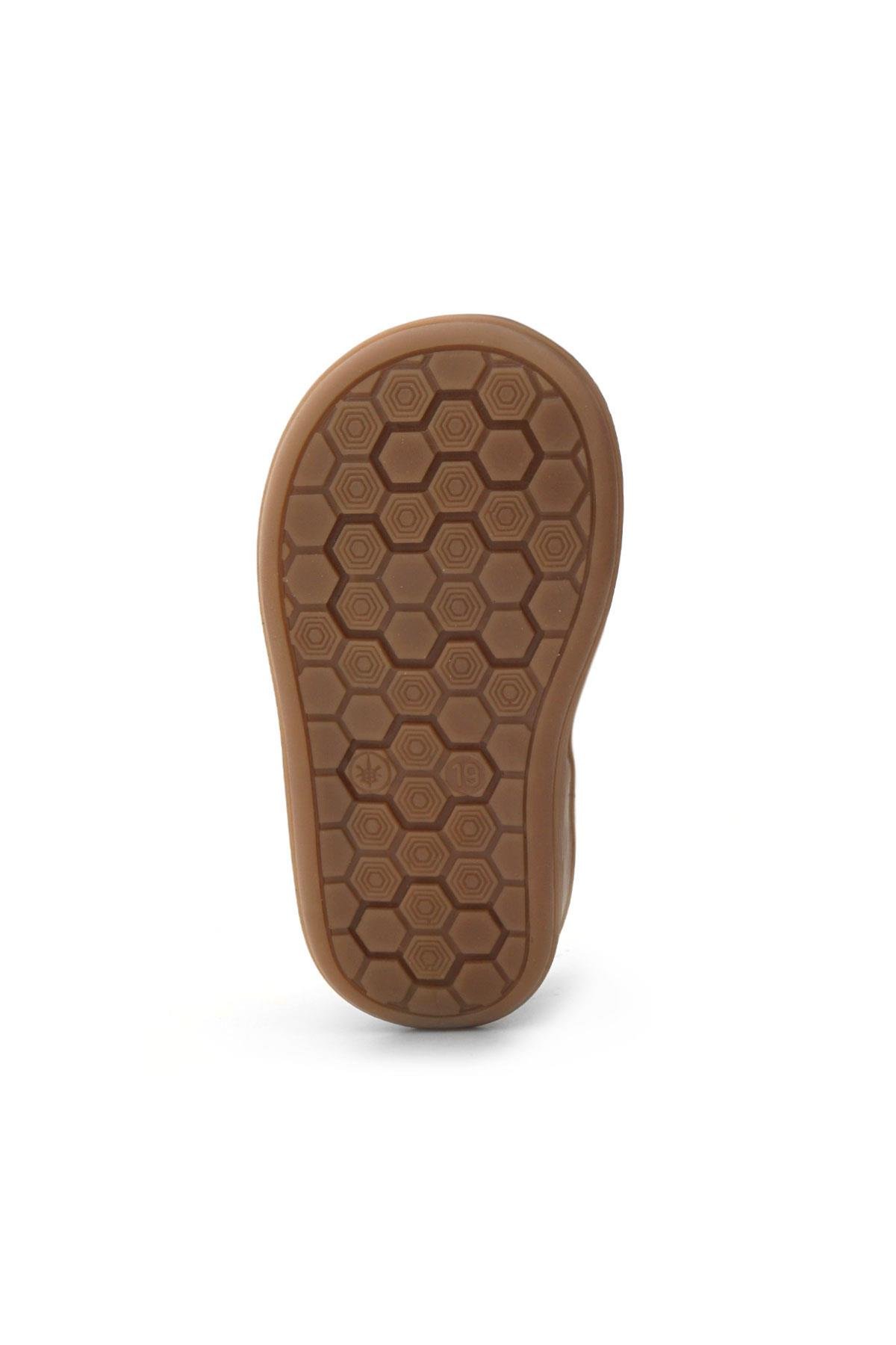 Shaun Hakiki Deri Açık Gri Cırtlı Anatomik Bebek Sandalet - Görsel 11