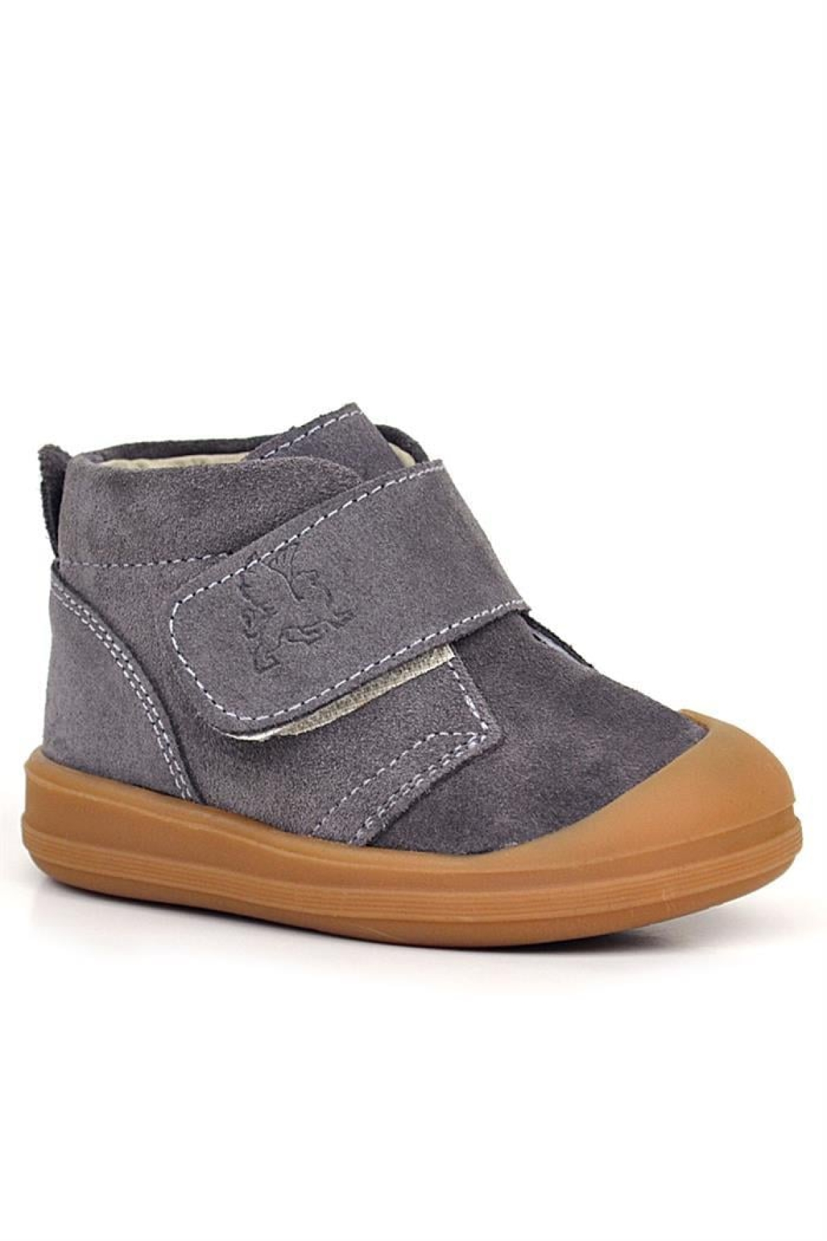 Yoohoo Hakiki Deri Koyu Gri Cırtlı Unisex Bebek Bot - Görsel 2