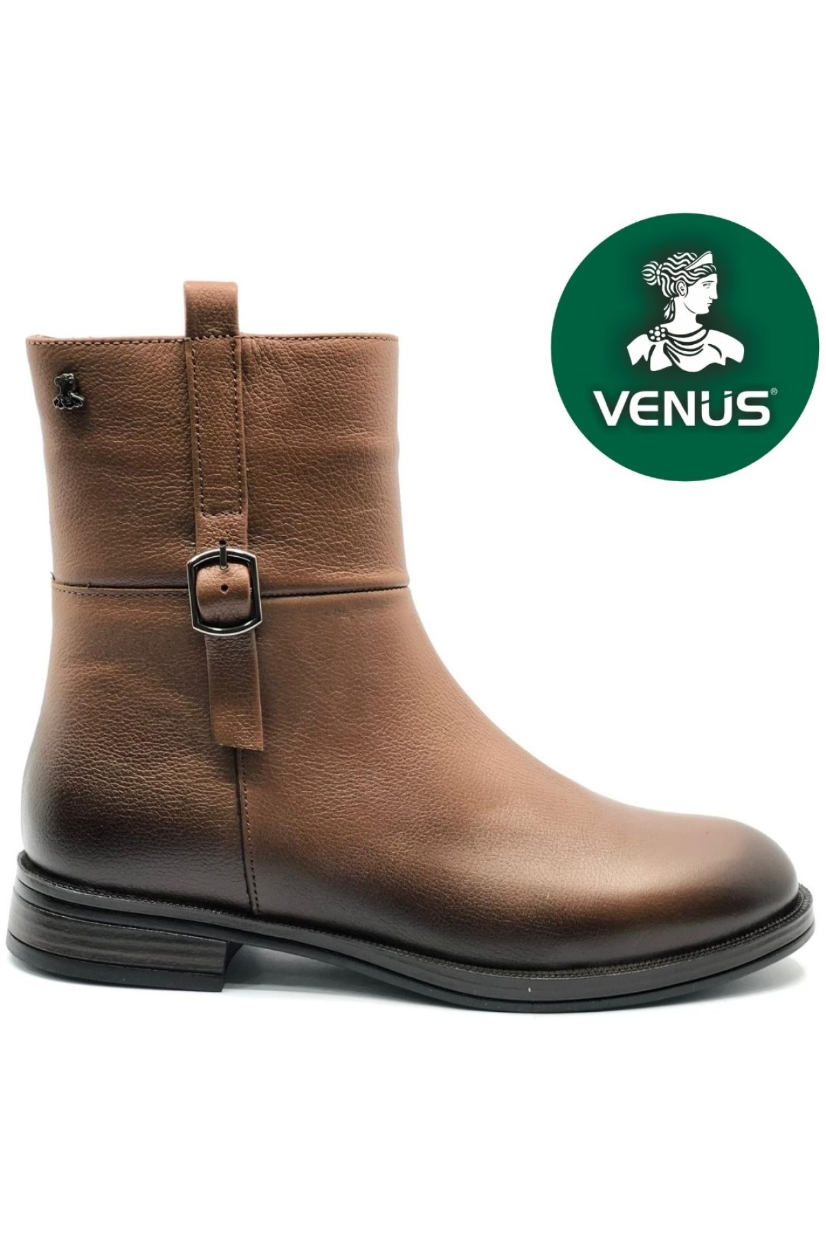 Harmany Hakiki Deri Düz Kaymaz Taban Ortopedik Kadın Bot - Görsel 3