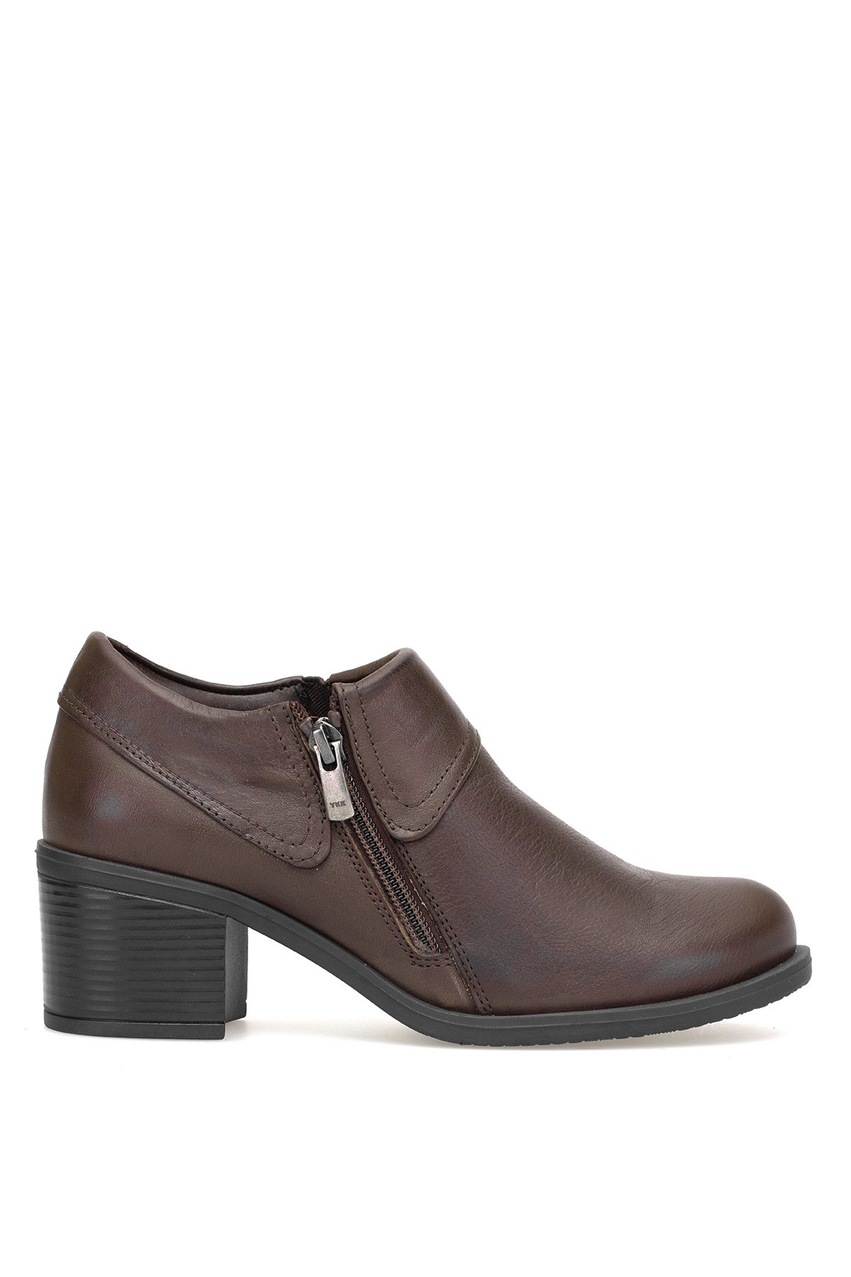 D25KA-3725 Kadın Hakiki Deri Klasik Topuklu Ayakkabı Kahverengi - Görsel 2