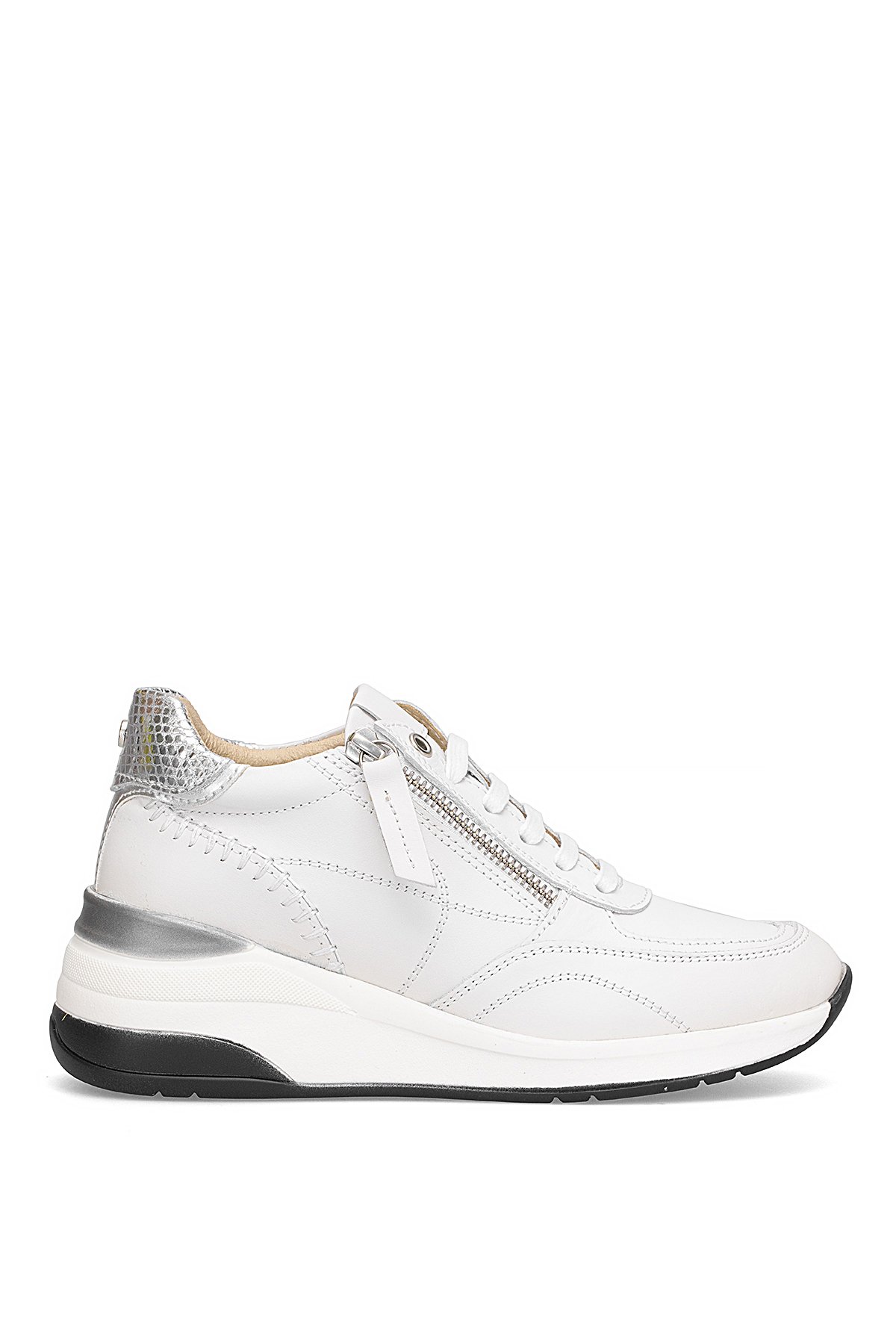 D25KA-7300 Kadın Hakiki Deri Dolgu Topuk Ayakkabı Beyaz - Görsel 2