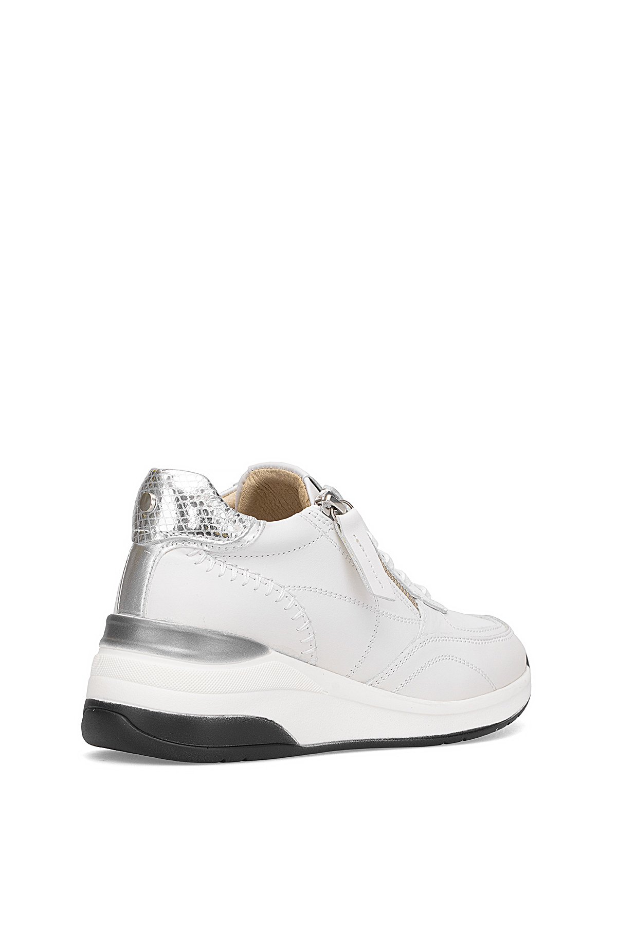 D25KA-7300 Kadın Hakiki Deri Dolgu Topuk Ayakkabı Beyaz - Görsel 5