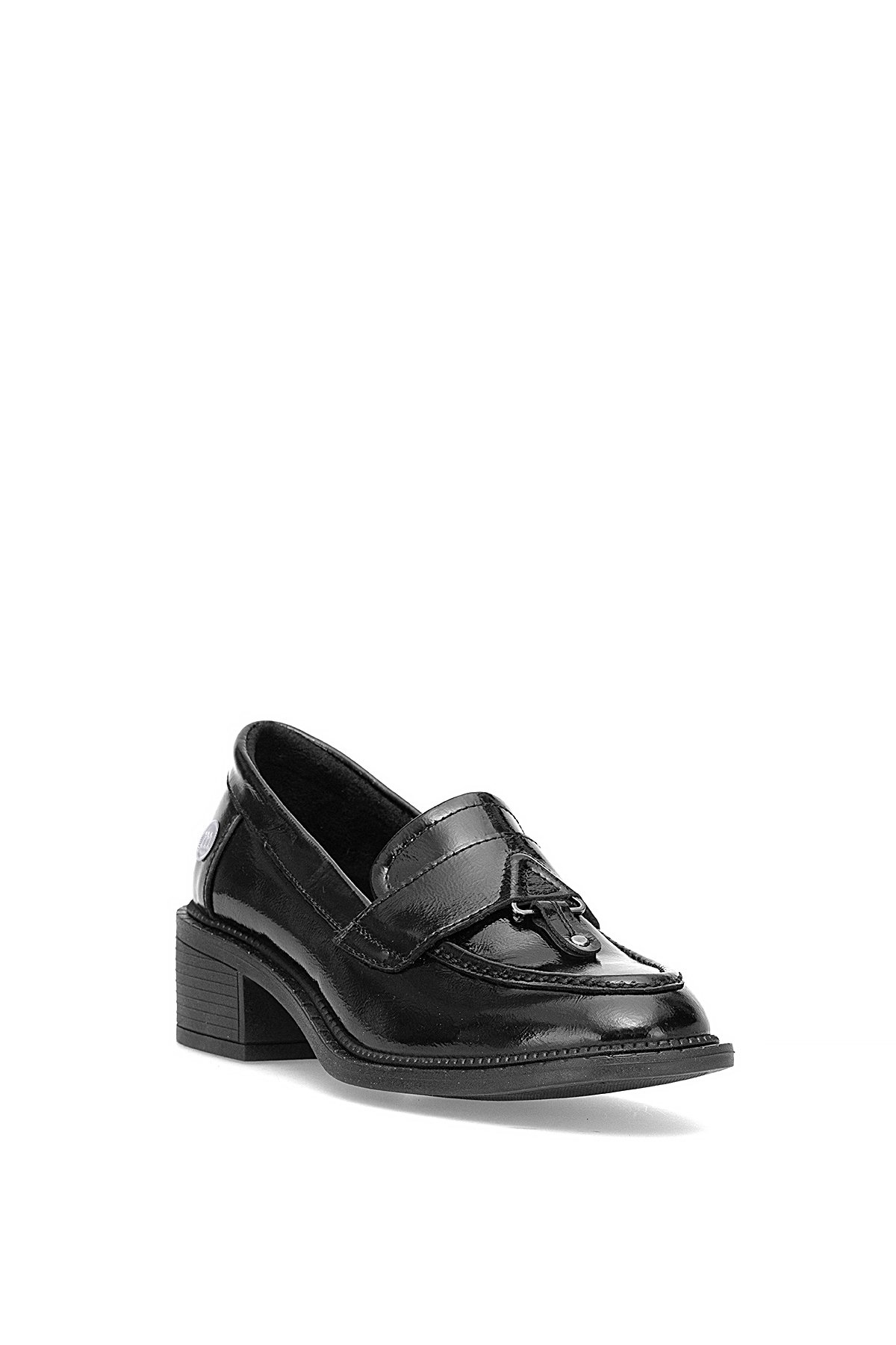 D25KA-7210 Kadın Hakiki Rugan Deri Casual Ayakkabı Siyah - Görsel 3