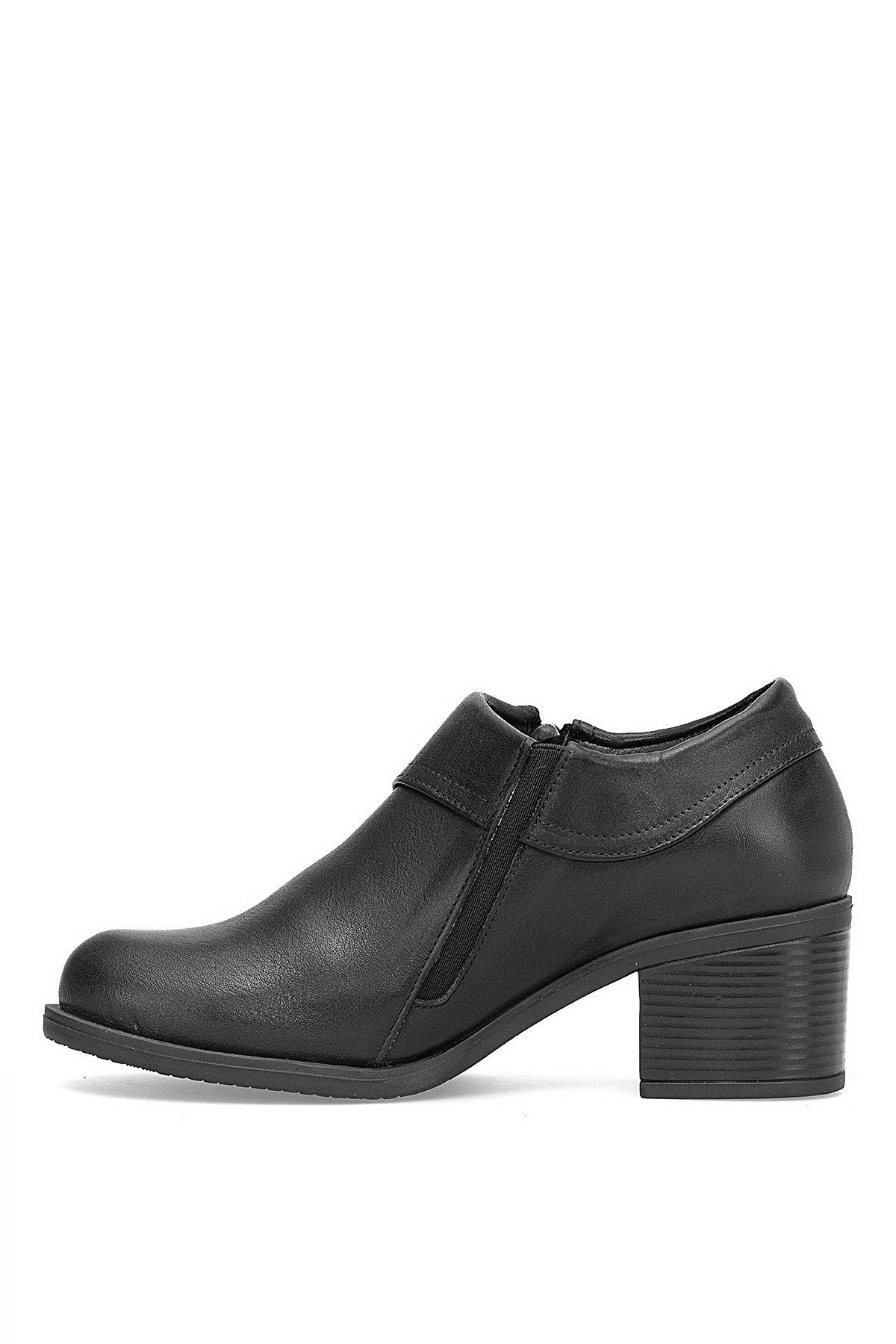 D25KA-3725 Kadın Hakiki Deri Klasik Topuklu Ayakkabı Siyah - Görsel 4