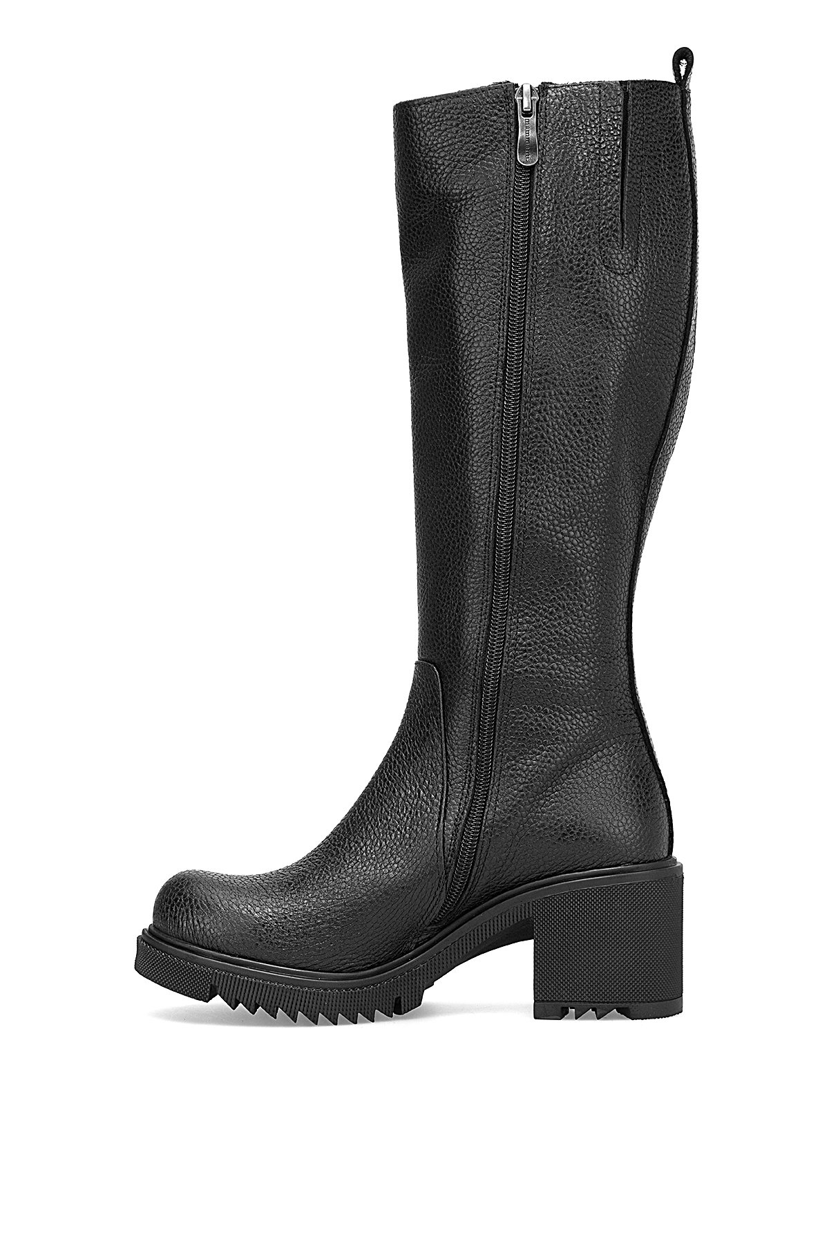 D25KC-2330 Kadın Hakiki Deri Klasik Çizme Siyah - Görsel 4