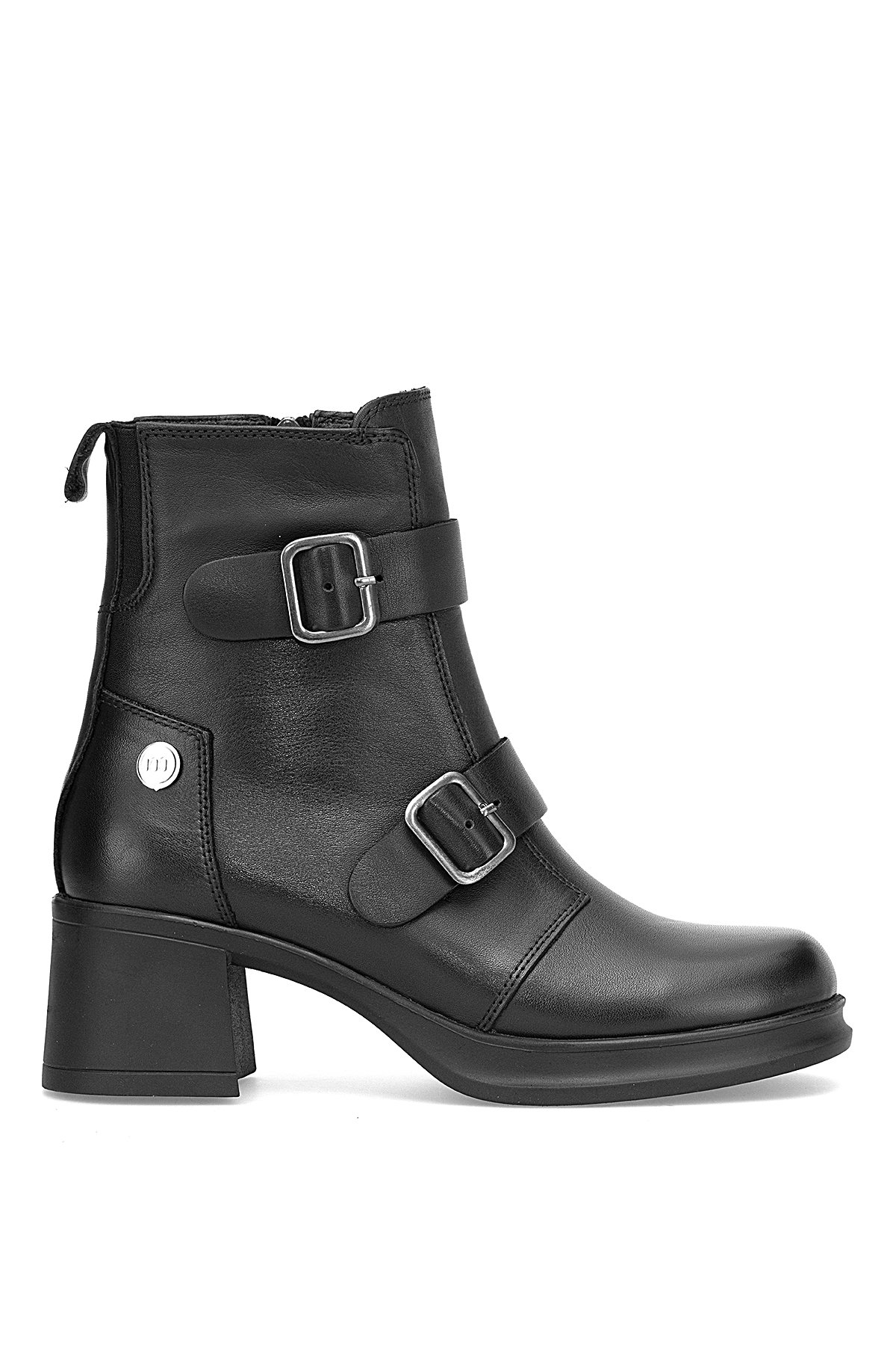 D25KB-8570 Kadın Hakiki Deri Topuklu Bot Siyah - Görsel 2