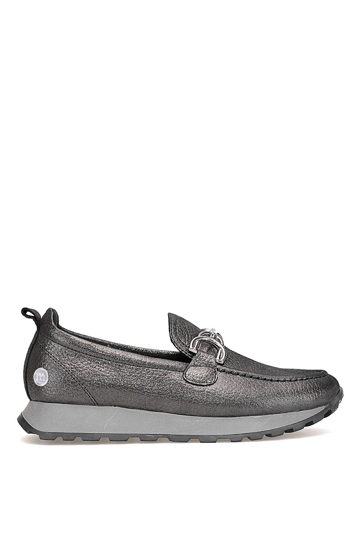 D25KA-7055 Kadın Hakiki Deri Casual Ayakkabı Platin - Görsel 2