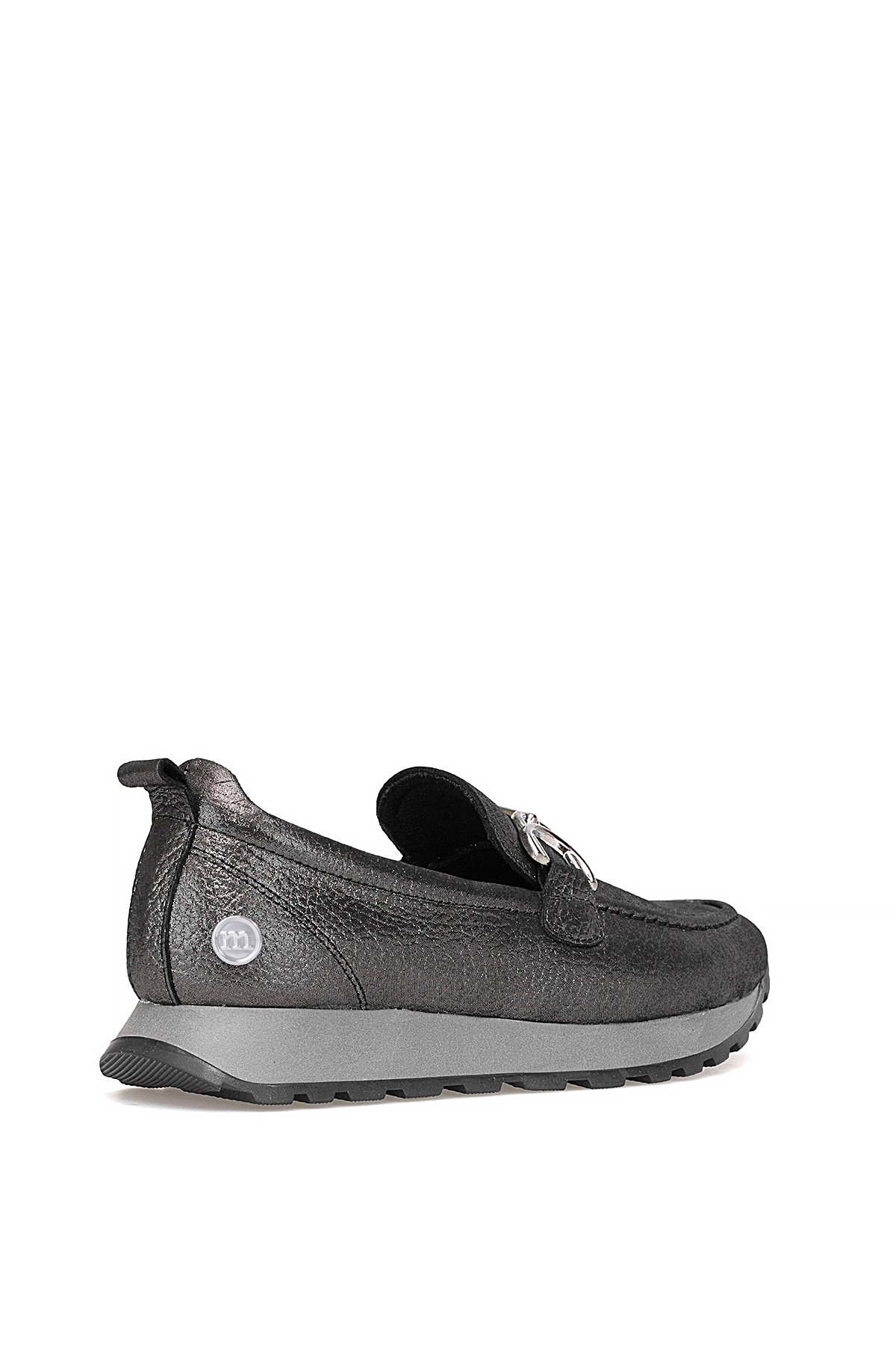 D25KA-7055 Kadın Hakiki Deri Casual Ayakkabı Platin - Görsel 5