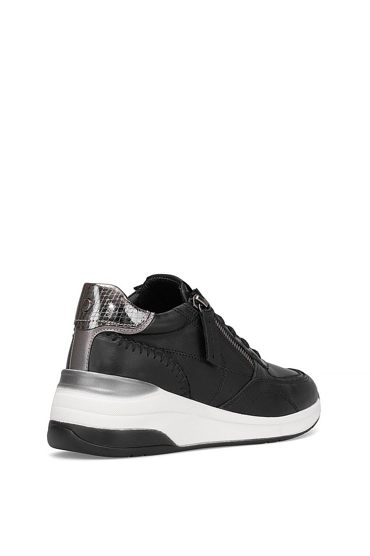 D25KA-7300 Kadın Hakiki Deri Dolgu Topuk Ayakkabı Siyah - Görsel 5