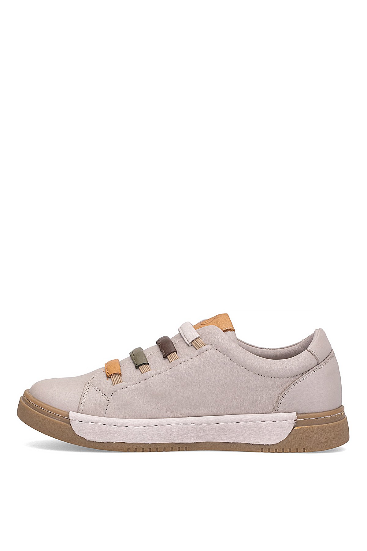 D25KA-240 Kadın Hakiki Deri Casual Ayakkabı Gri - Görsel 4