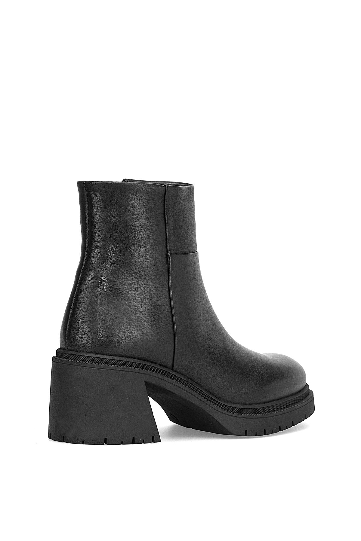 D25KB-8470 Kadın Hakiki Deri Topuklu Bot Siyah - Görsel 5