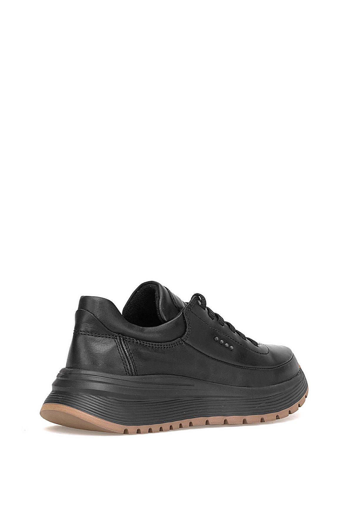 D25KA-3795 Kadın Hakiki Deri Casual Ayakkabı Siyah - Görsel 5