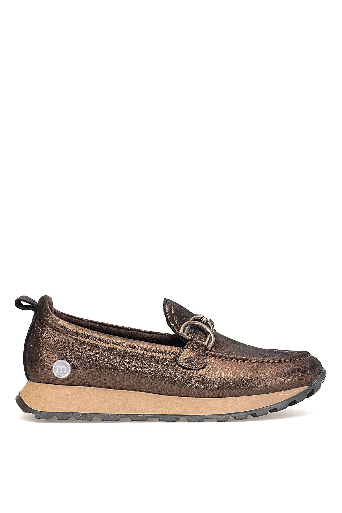 D25KA-7055 Kadın Hakiki Deri Casual Ayakkabı Bakır - Görsel 2