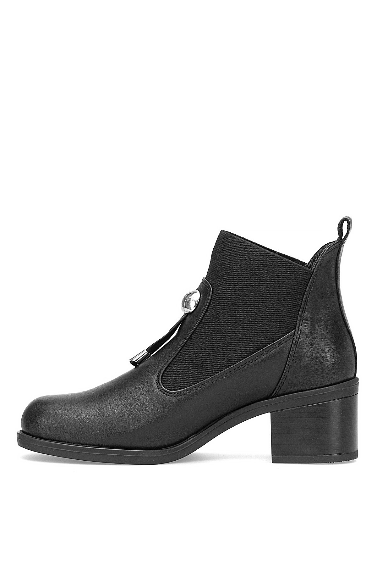 D25KB-1805 Kadın Hakiki Deri Topuklu Bot Siyah - Görsel 4