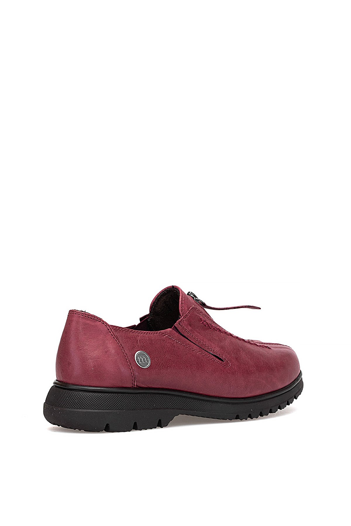 D25KA-845 Kadın Hakiki Deri Casual Ayakkabı Bordo - Görsel 5