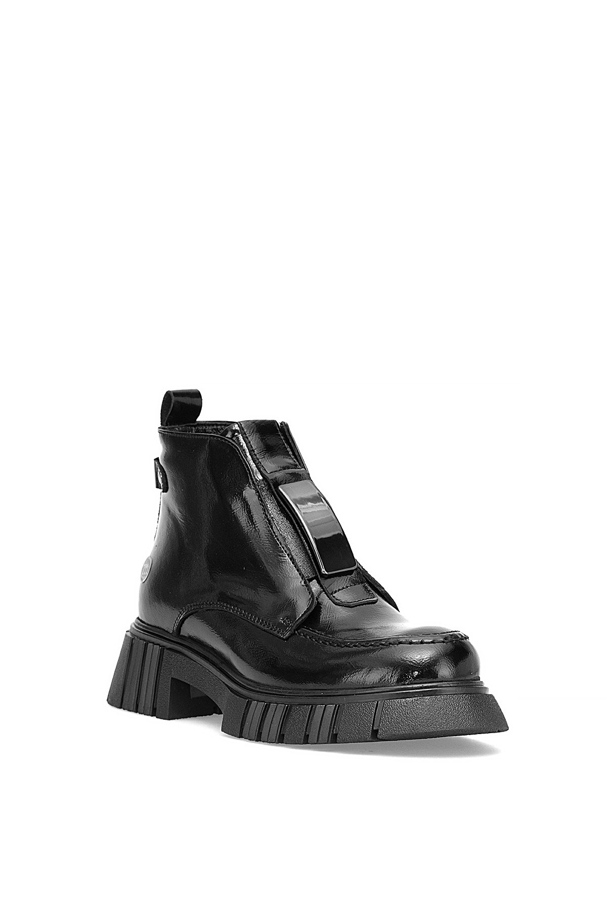 D25KB-1620 Kadın Hakiki Rugan Deri Topuklu Bot Siyah - Görsel 3