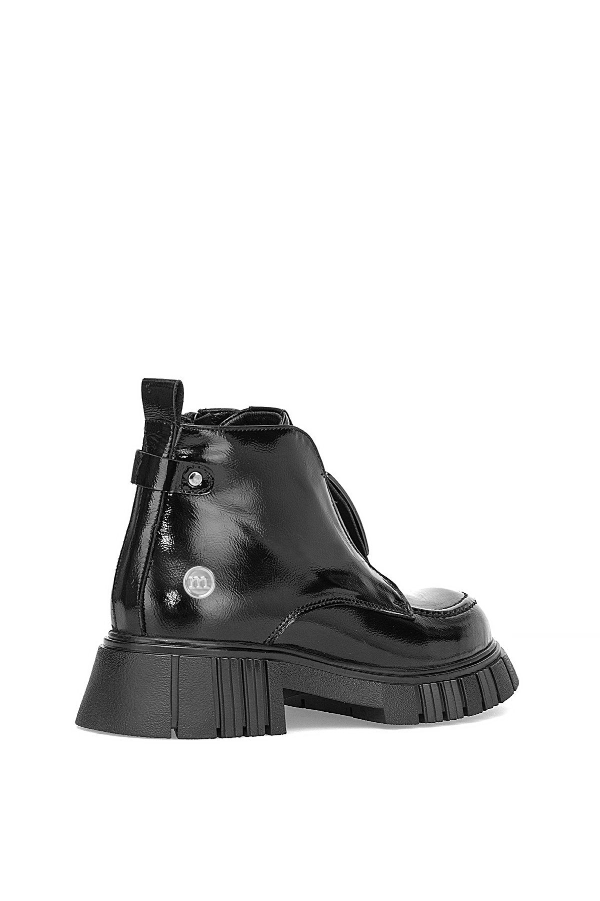 D25KB-1620 Kadın Hakiki Rugan Deri Topuklu Bot Siyah - Görsel 5