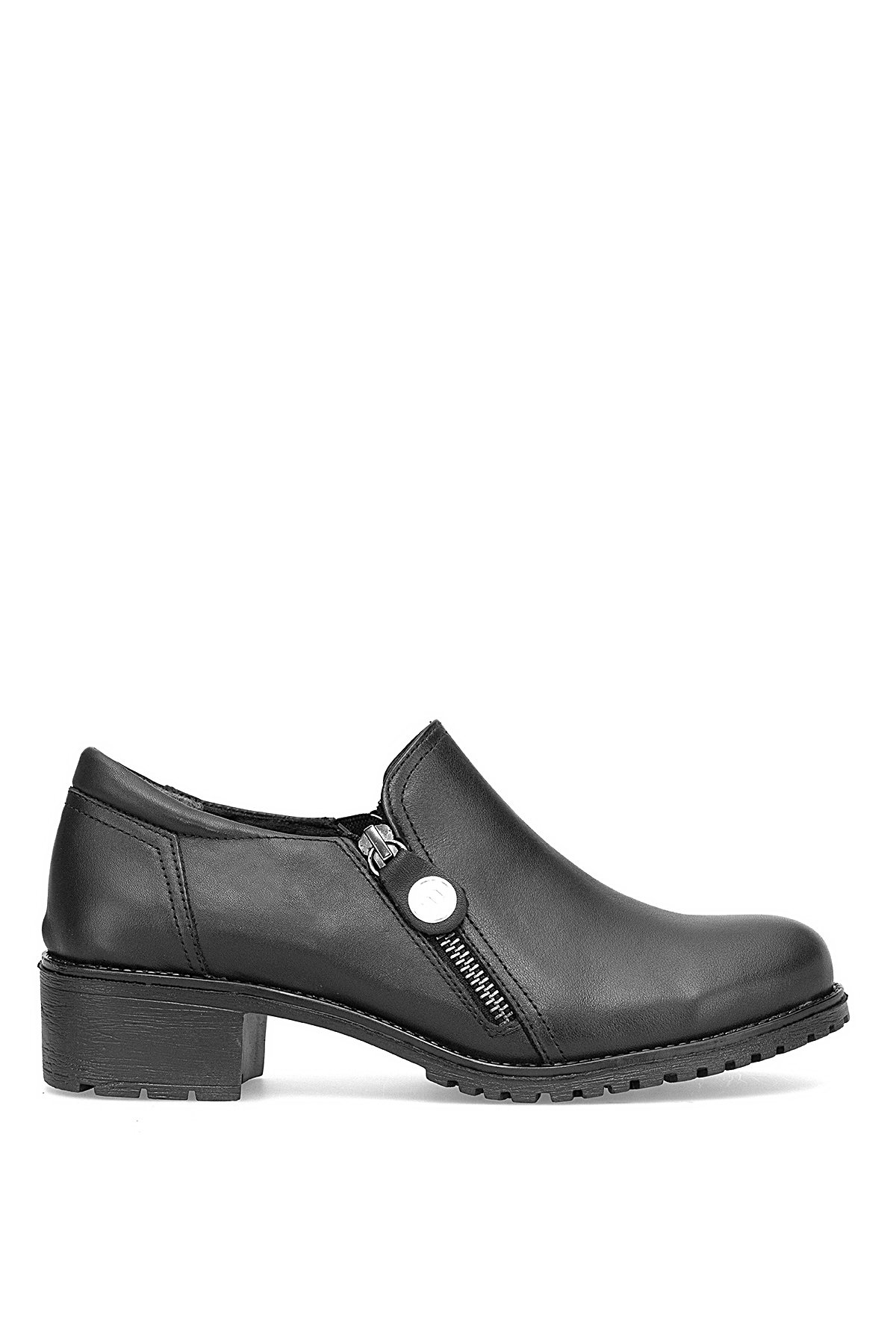 D25KA-775 Kadın Hakiki Deri Casual Ayakkabı Siyah - Görsel 2