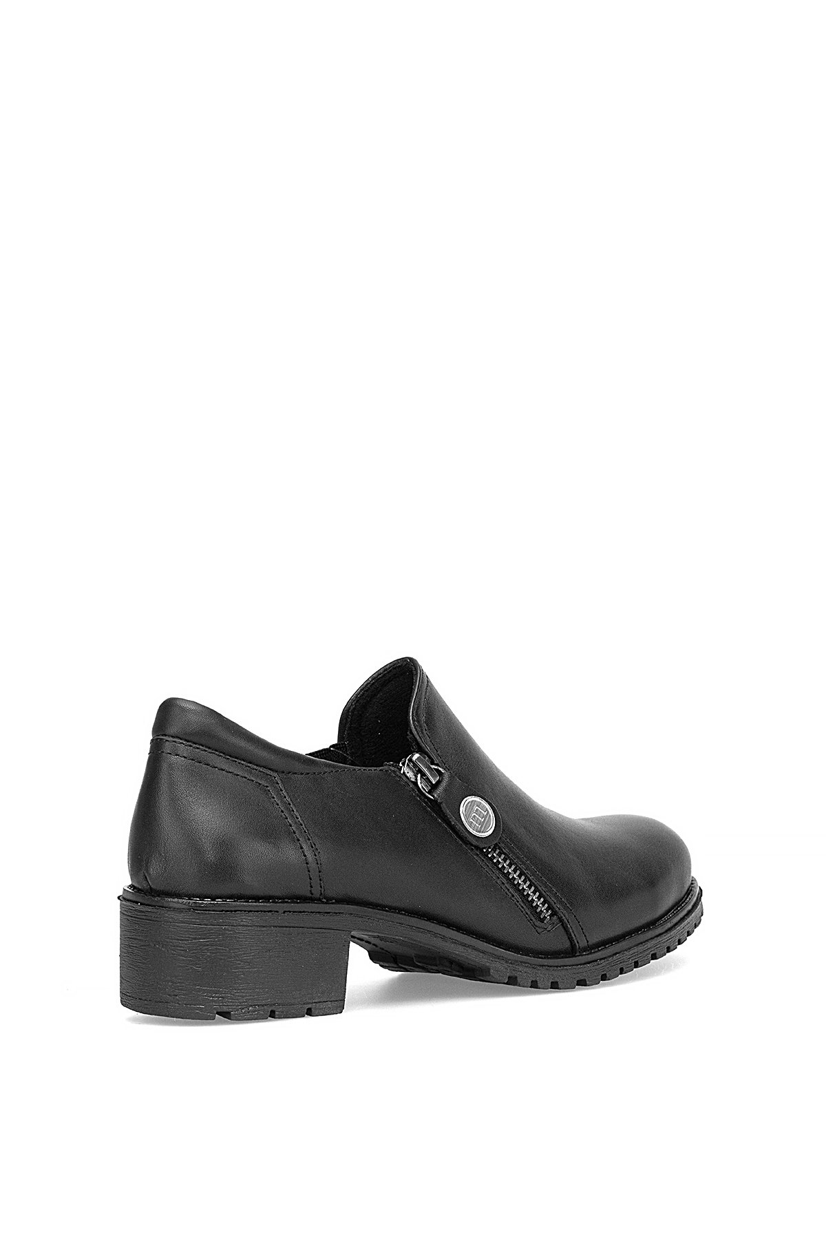 D25KA-775 Kadın Hakiki Deri Casual Ayakkabı Siyah - Görsel 5