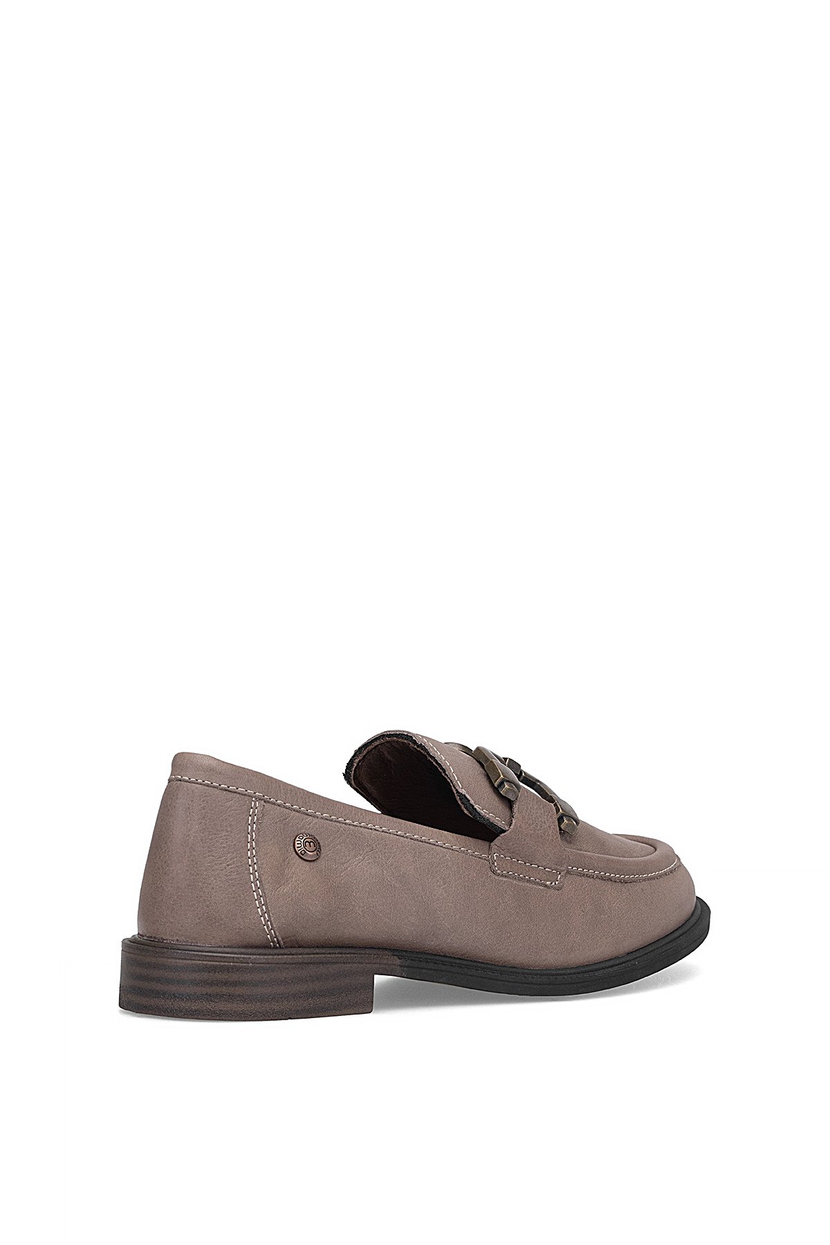 D25KA-3415 Kadın Hakiki Deri Casual Ayakkabı Vizon - Görsel 5