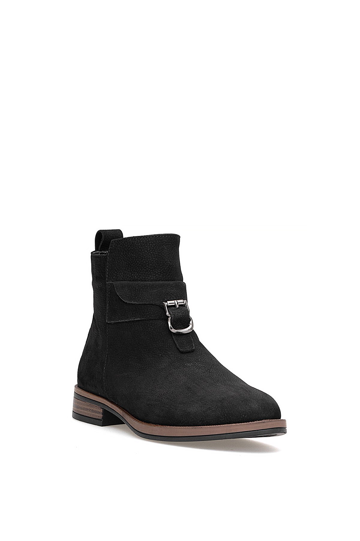 D25KB-8305 Kadın Hakiki Nubuk Deri Klasik Bot Siyah - Görsel 3