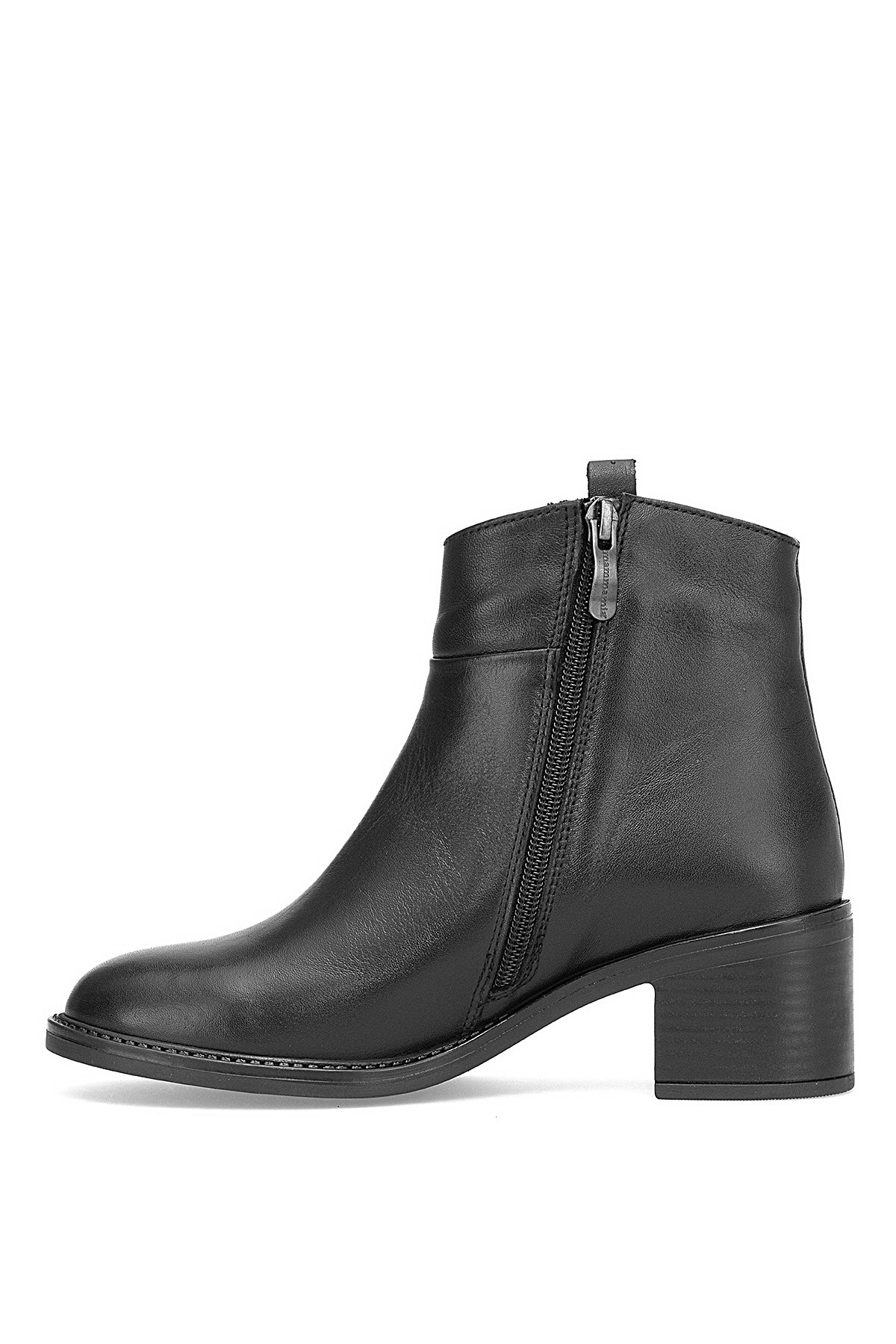 D25KB-8025 Kadın Hakiki Deri Topuklu Bot Siyah - Görsel 4