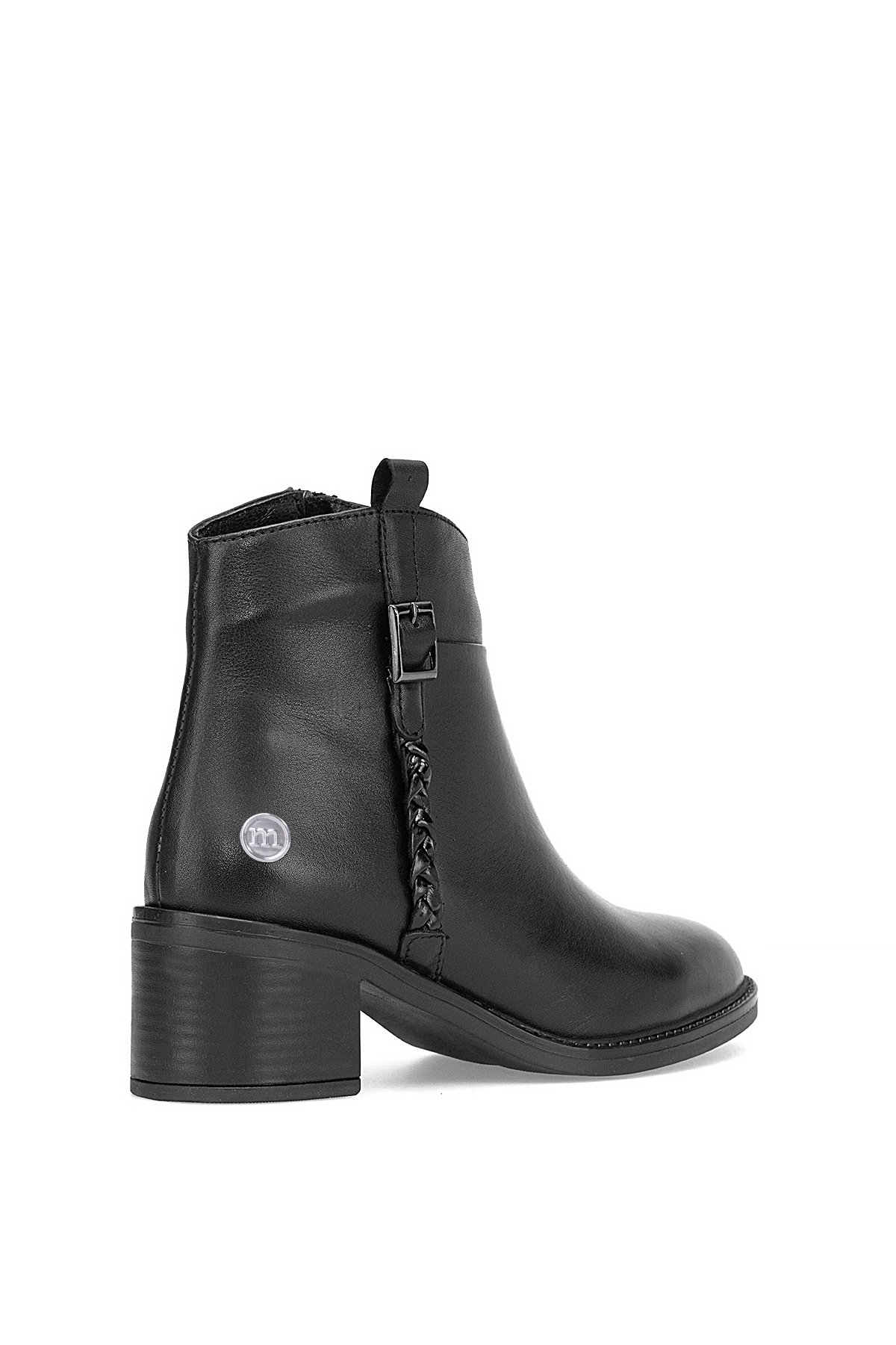 D25KB-8025 Kadın Hakiki Deri Topuklu Bot Siyah - Görsel 5