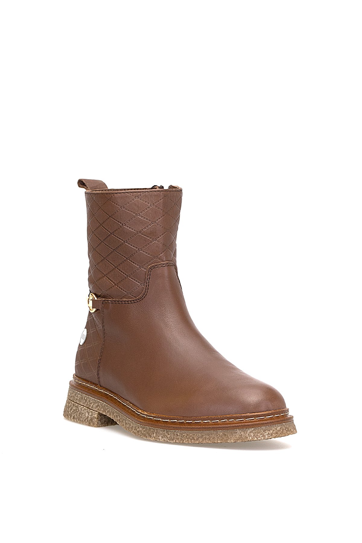 D25KB-8585 Kadın Hakiki Deri Klasik Bot Kahverengi - Görsel 3