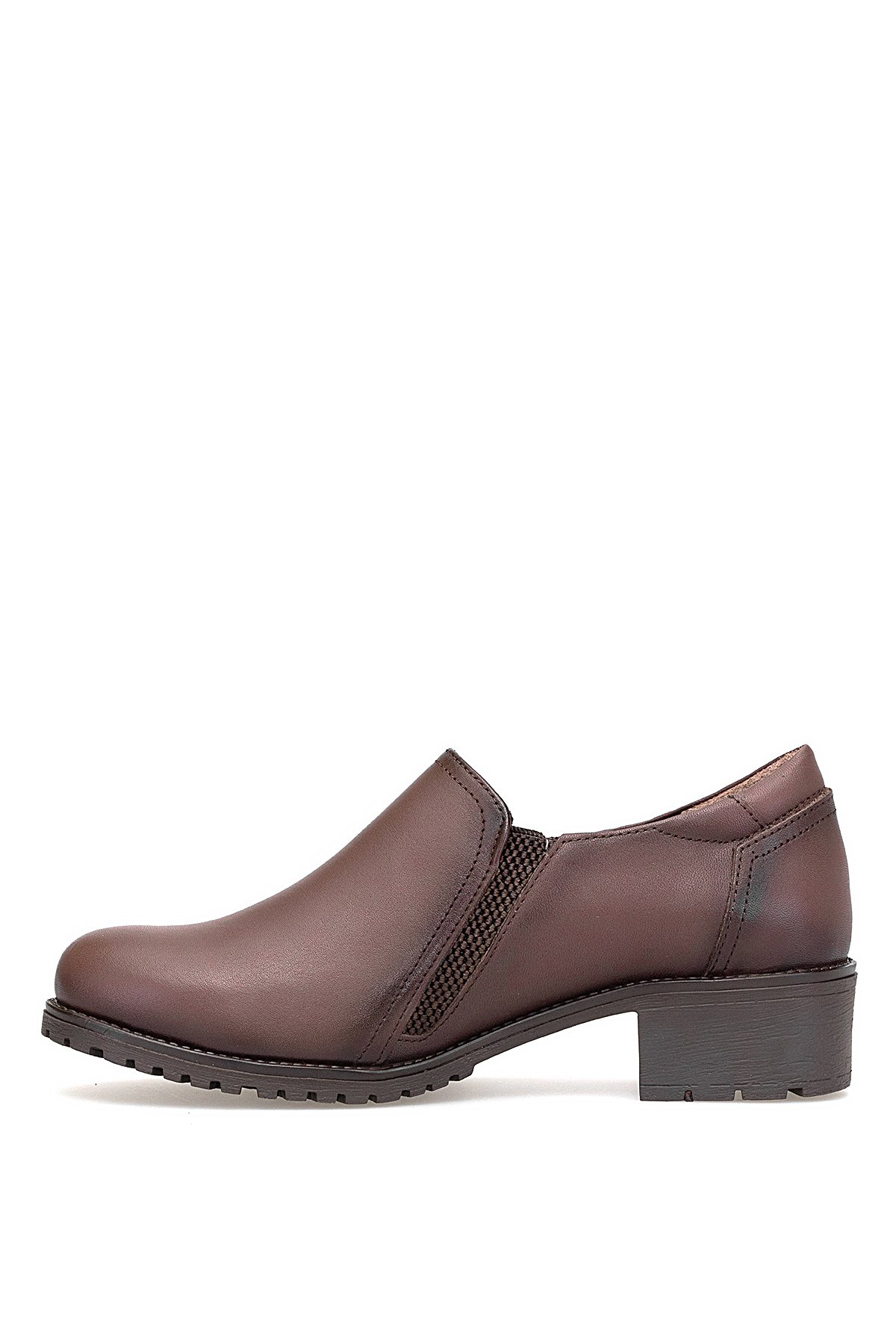 D25KA-775 Kadın Hakiki Deri Casual Ayakkabı Kahverengi - Görsel 4