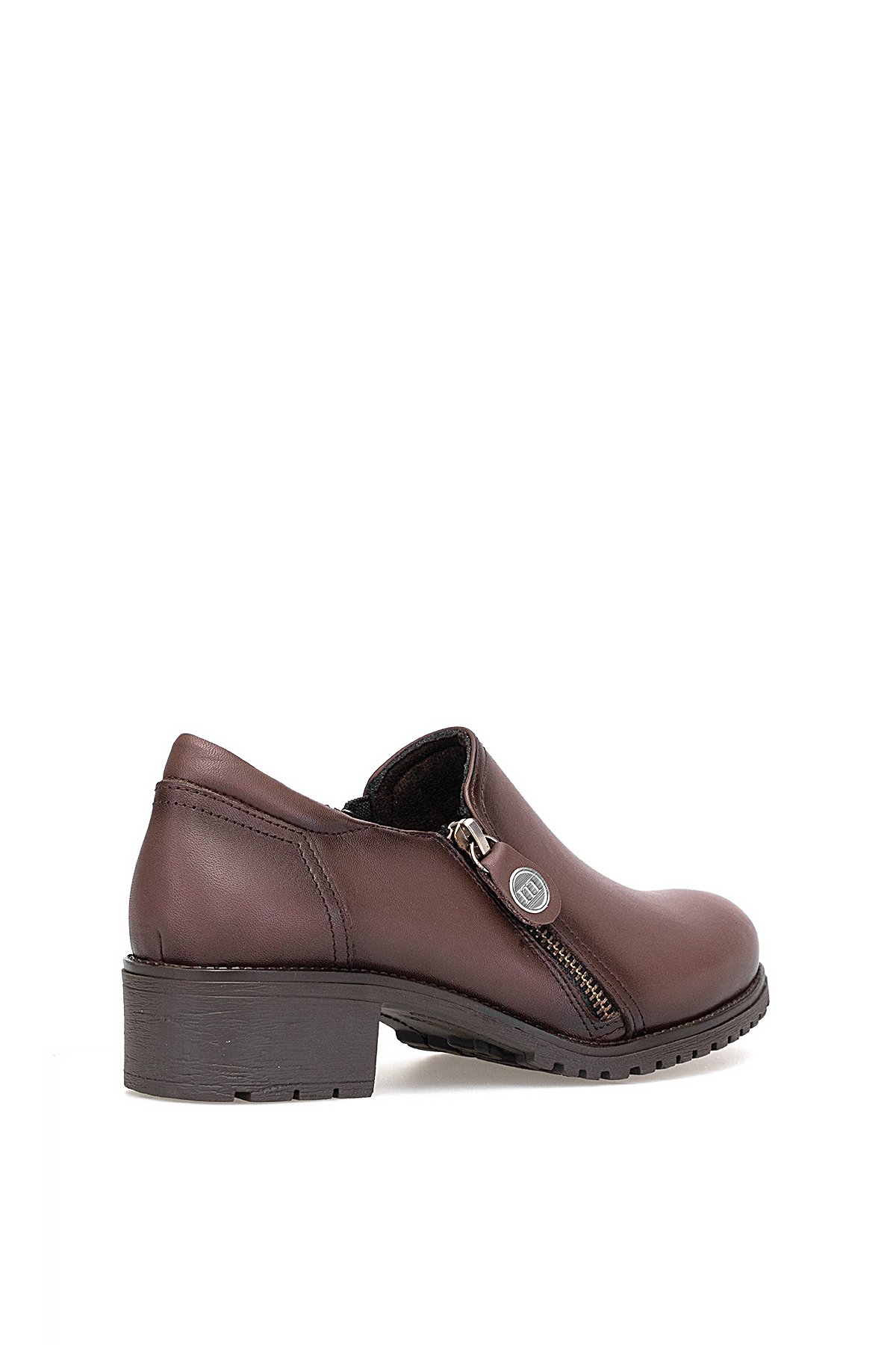 D25KA-775 Kadın Hakiki Deri Casual Ayakkabı Kahverengi - Görsel 5