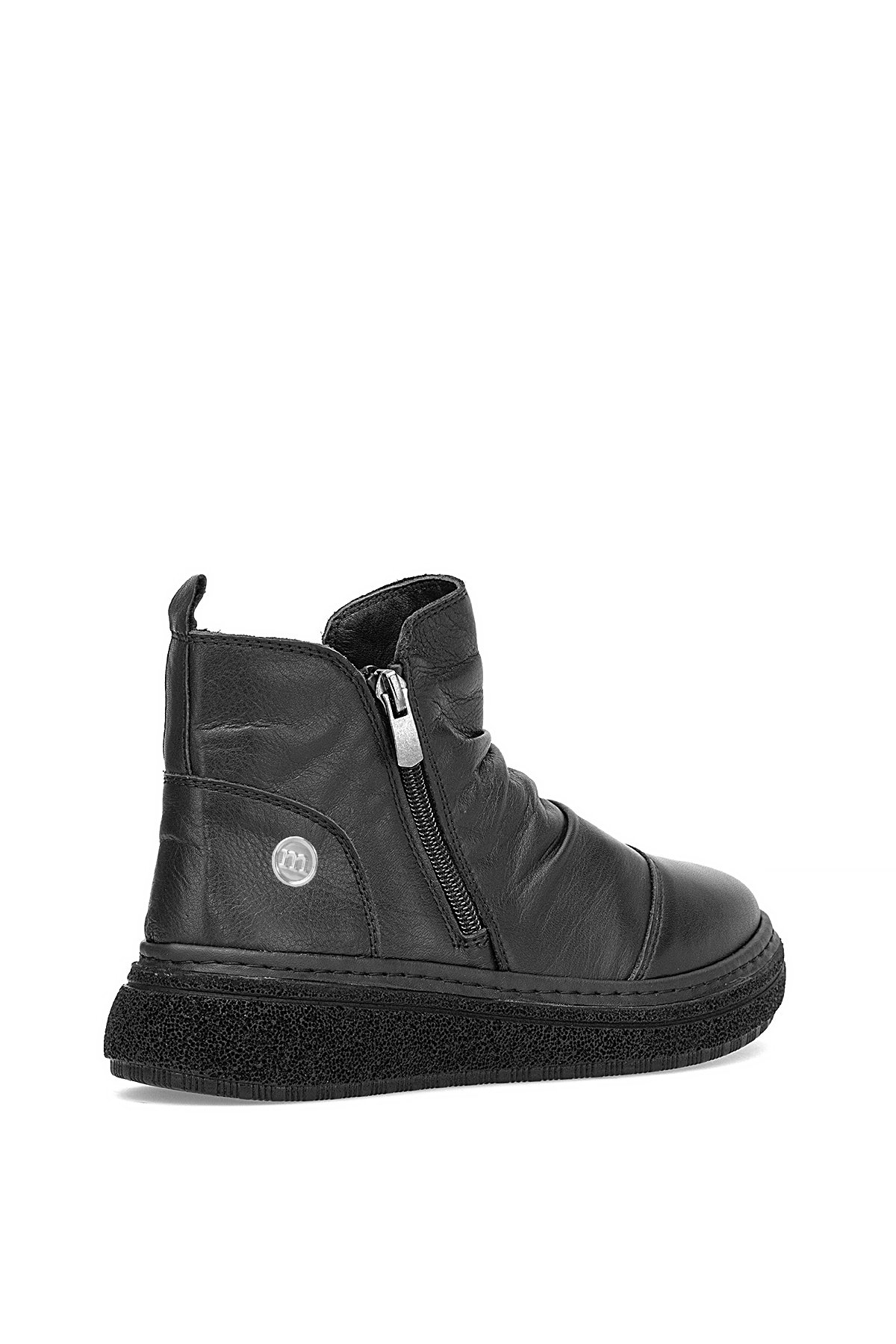 D25KB-1005 Kadın Hakiki Deri Düz Bot Siyah - Görsel 5