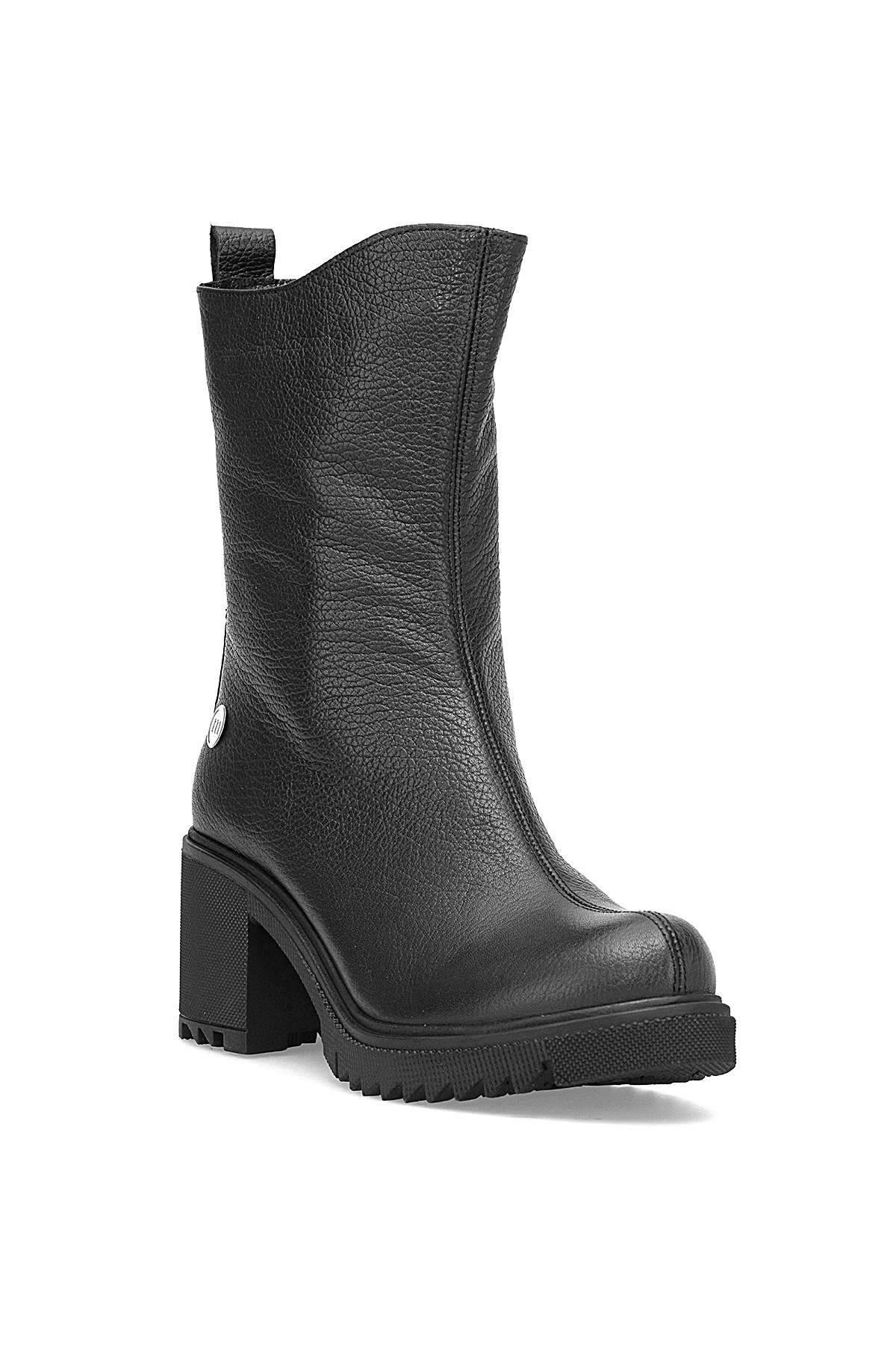 D25KB-1700 Kadın Hakiki Deri Topuklu Bot Siyah - Görsel 3