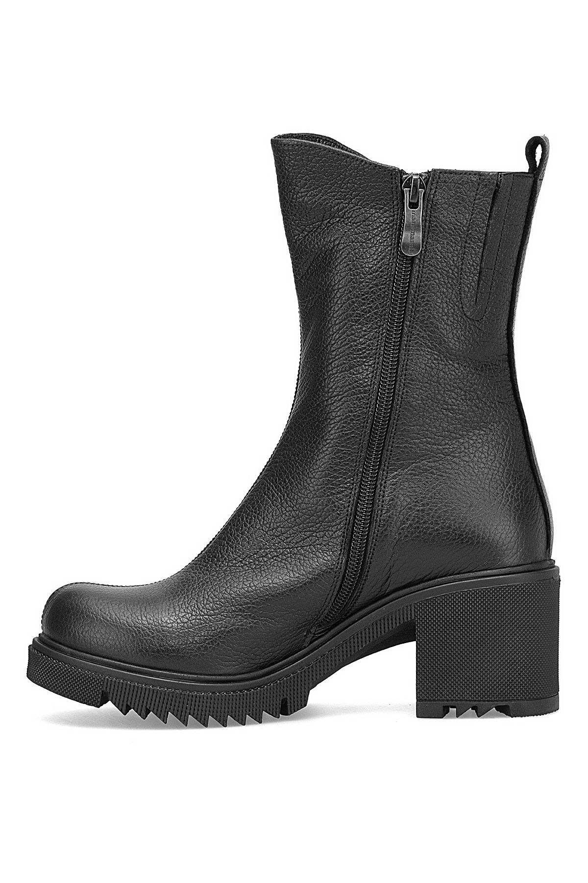 D25KB-1700 Kadın Hakiki Deri Topuklu Bot Siyah - Görsel 4