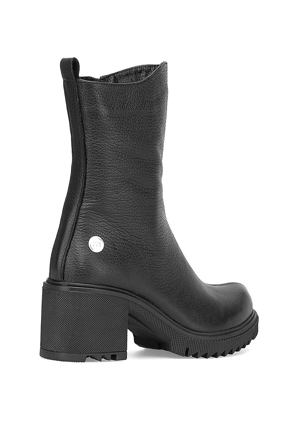 D25KB-1700 Kadın Hakiki Deri Topuklu Bot Siyah - Görsel 5