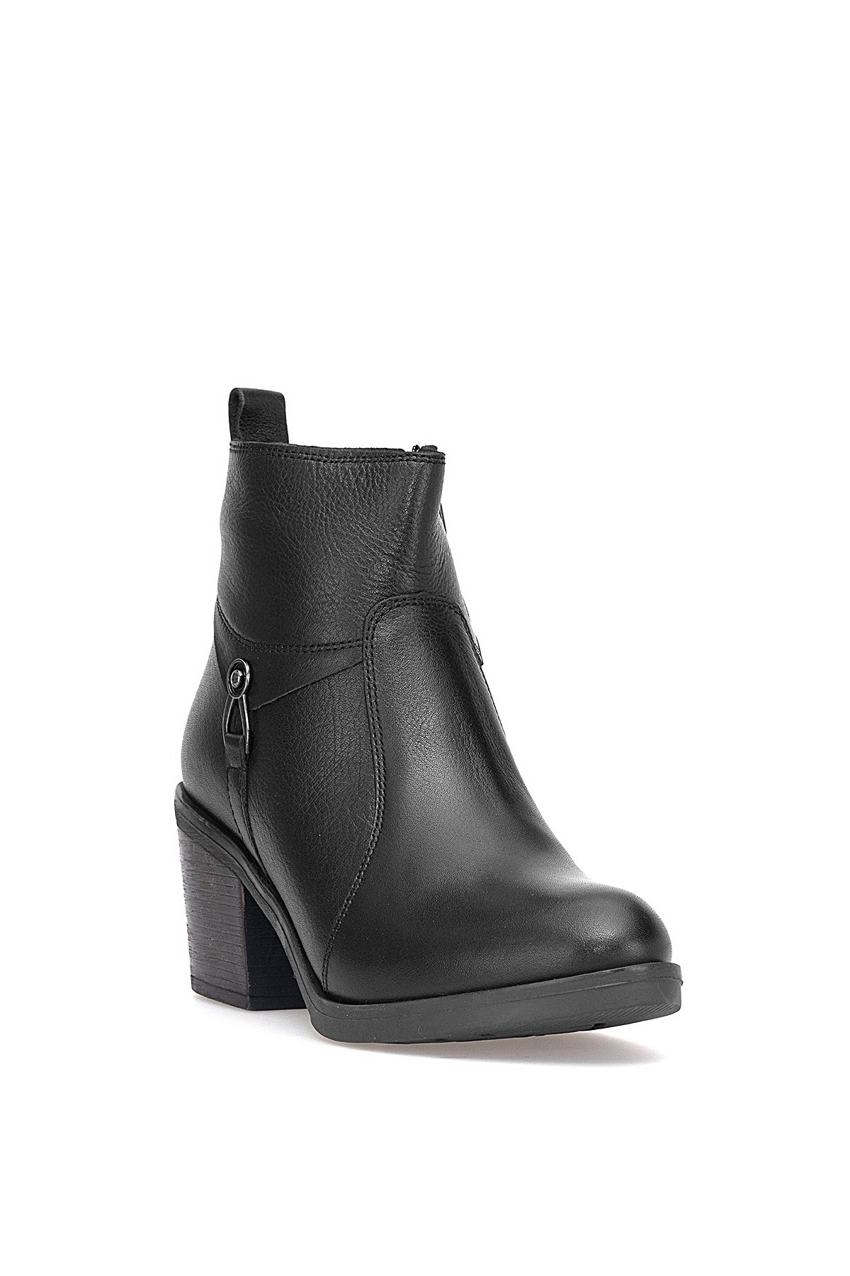 9361 Kadın Hakiki Deri Topuklu Bot Siyah - Görsel 3