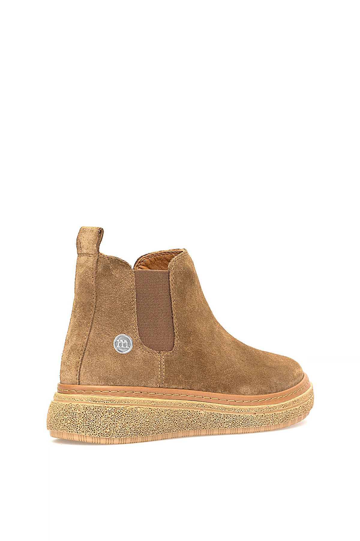 D25KB-1065 Kadın Hakiki Süet Deri Chelsea Bot Taba - Görsel 5