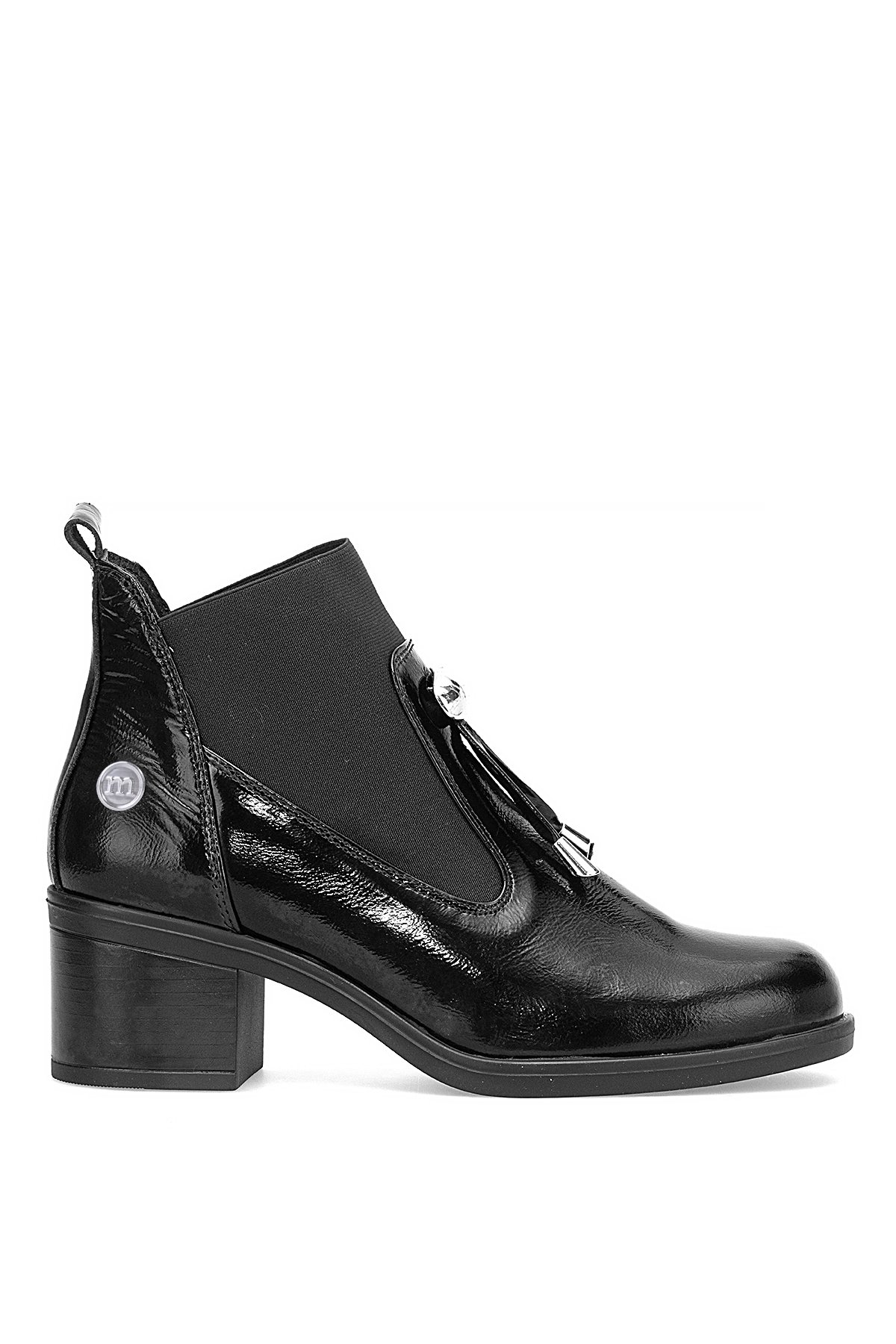 D25KB-1805 Kadın Hakiki Rugan Deri Topuklu Bot Siyah - Görsel 2