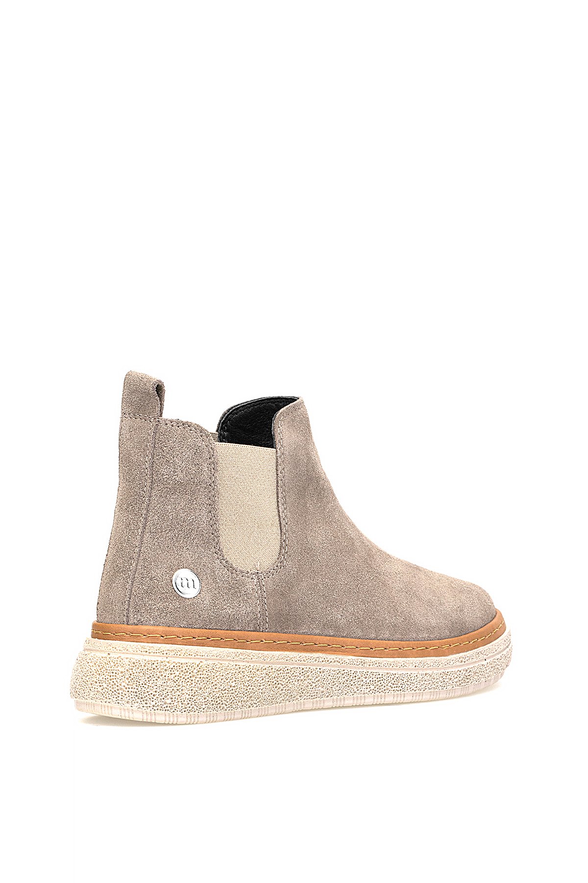 D25KB-1065 Kadın Hakiki Süet Deri Chelsea Bot Gri - Görsel 5