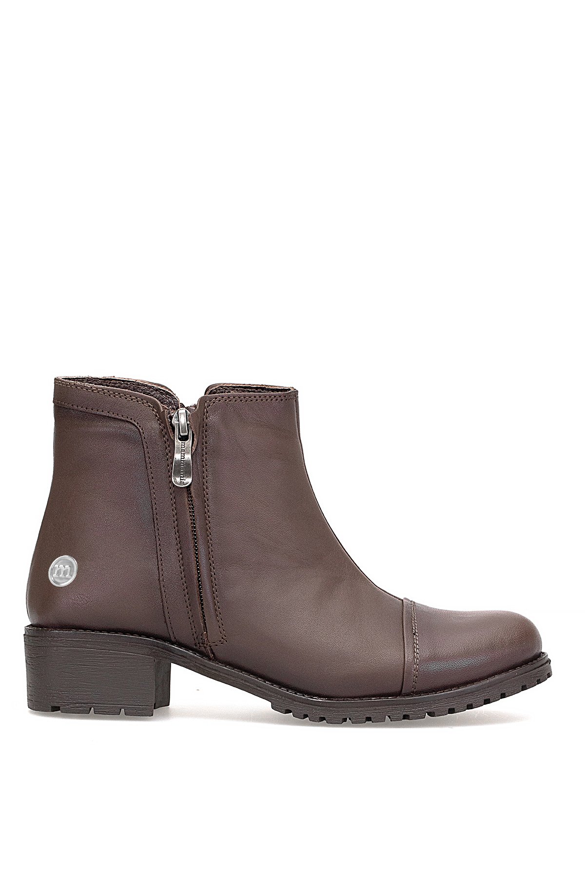 D25KB-1615 Kadın Hakiki Deri Topuklu Bot Kahverengi - Görsel 2